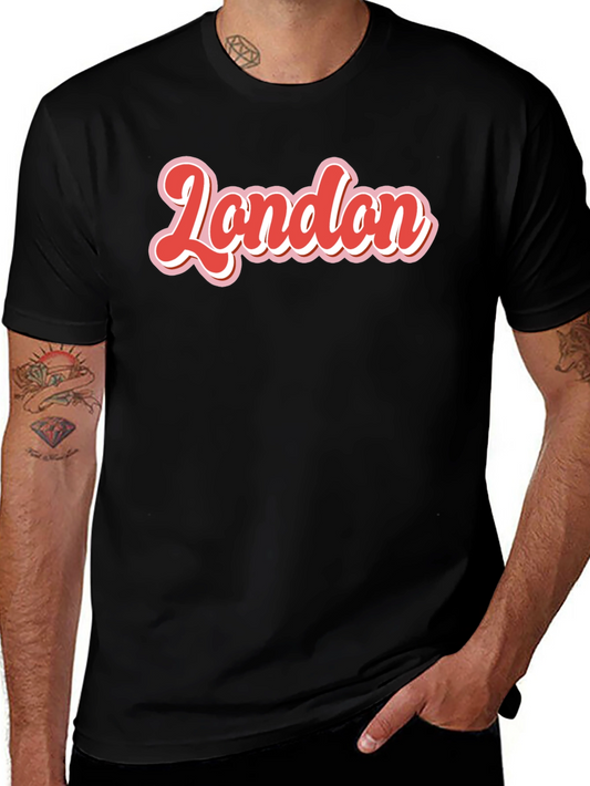 Retro London T-Shirt - Bold Red & White Graphic