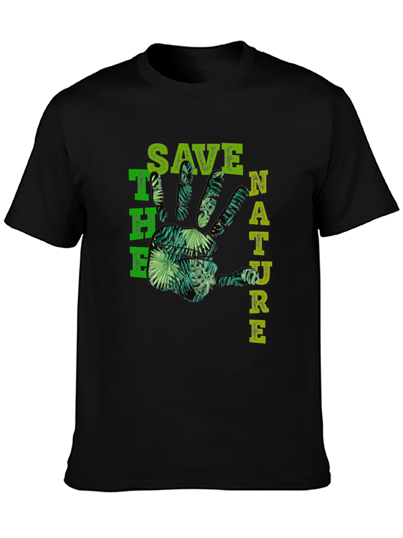Eco-Friendly Save Nature Graphic Print T-Shirt