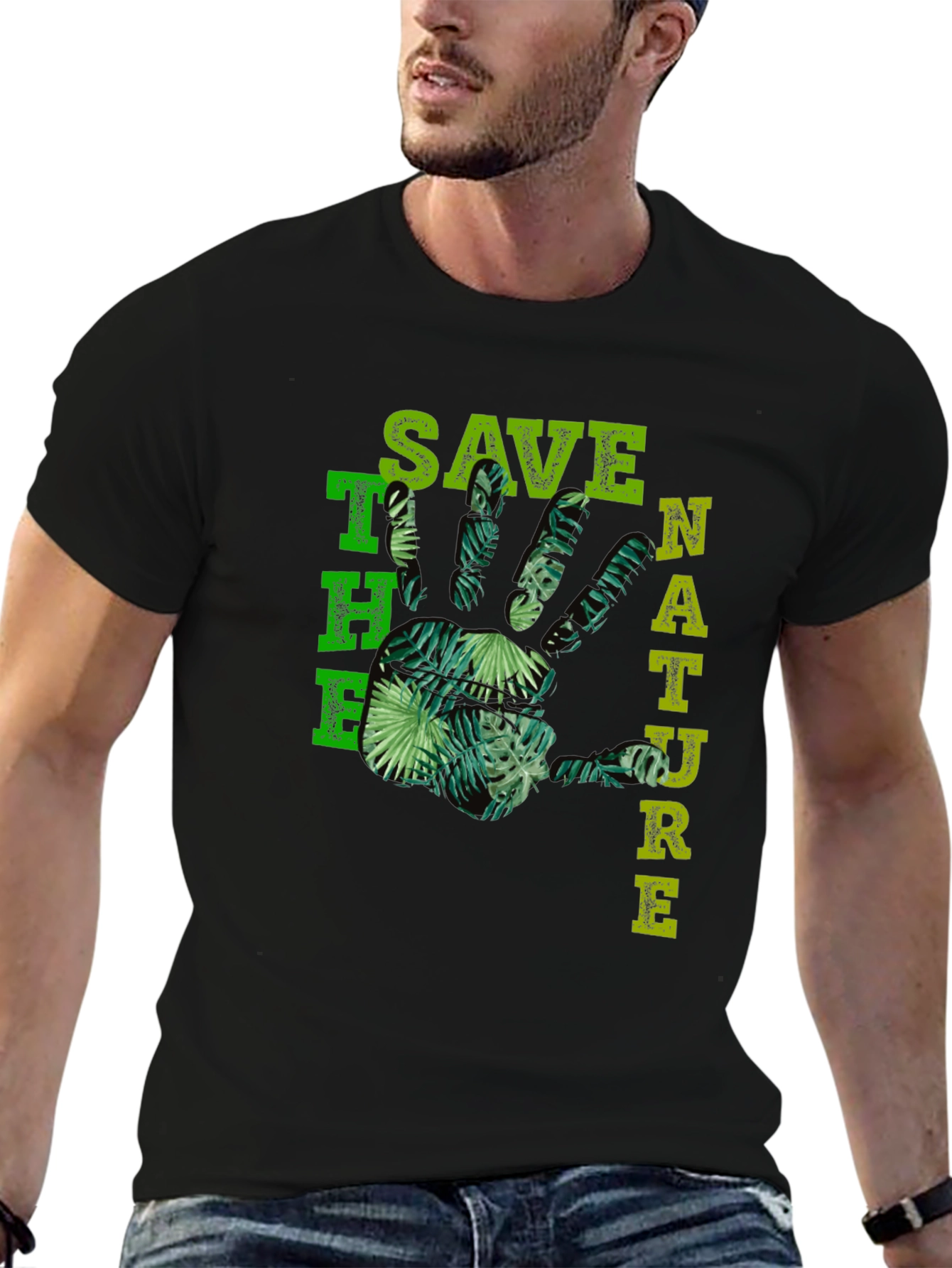 Eco-Friendly Save Nature Graphic Print T-Shirt