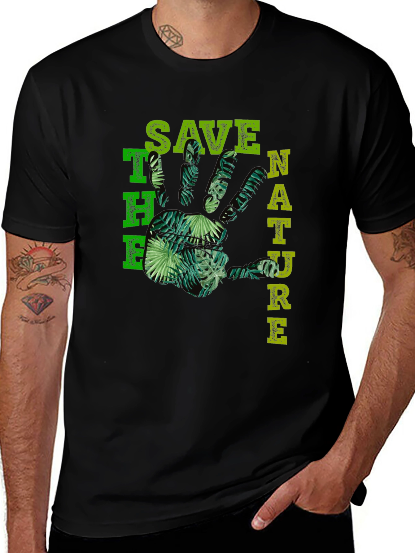Eco-Friendly Save Nature Graphic Print T-Shirt