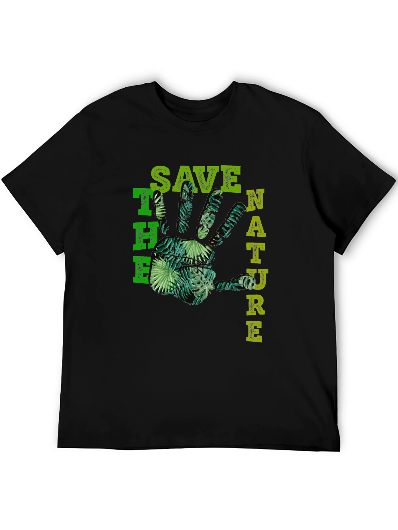 Eco-Friendly Save Nature Graphic Print T-Shirt
