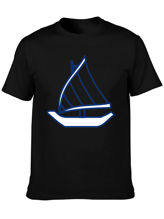 Sailboat Graphic Tee - Stylish Black T-Shirt