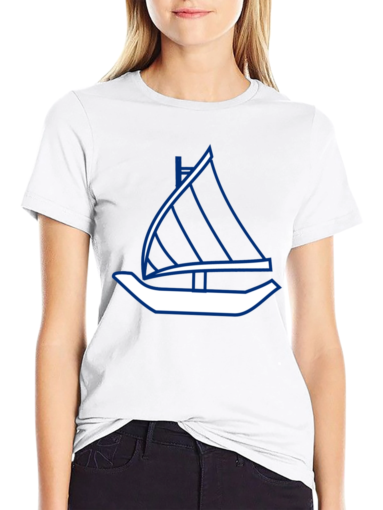 Sailboat Graphic Tee - Stylish Black T-Shirt