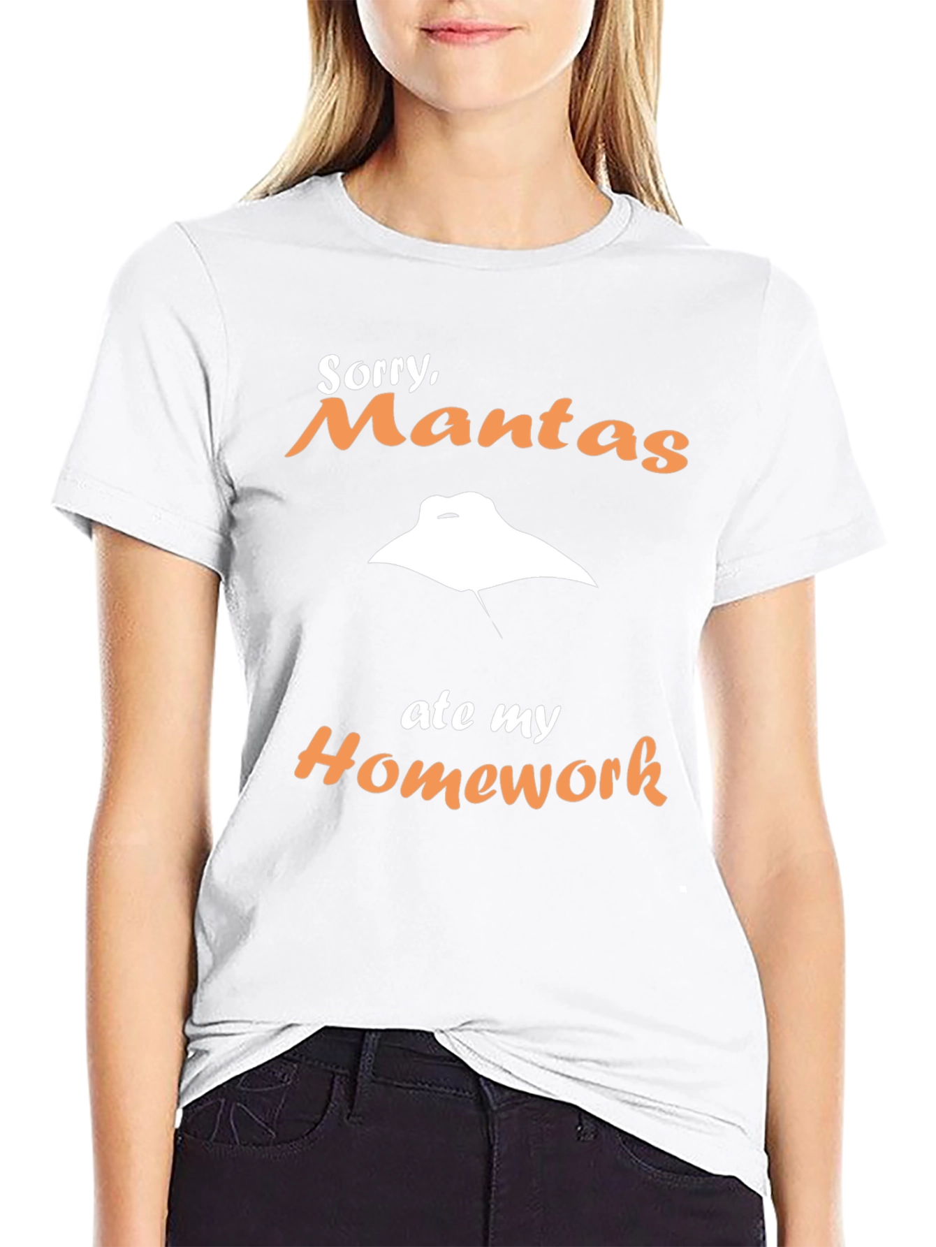 Sorry Mantas Ate My Homework Graphic T-Shirt