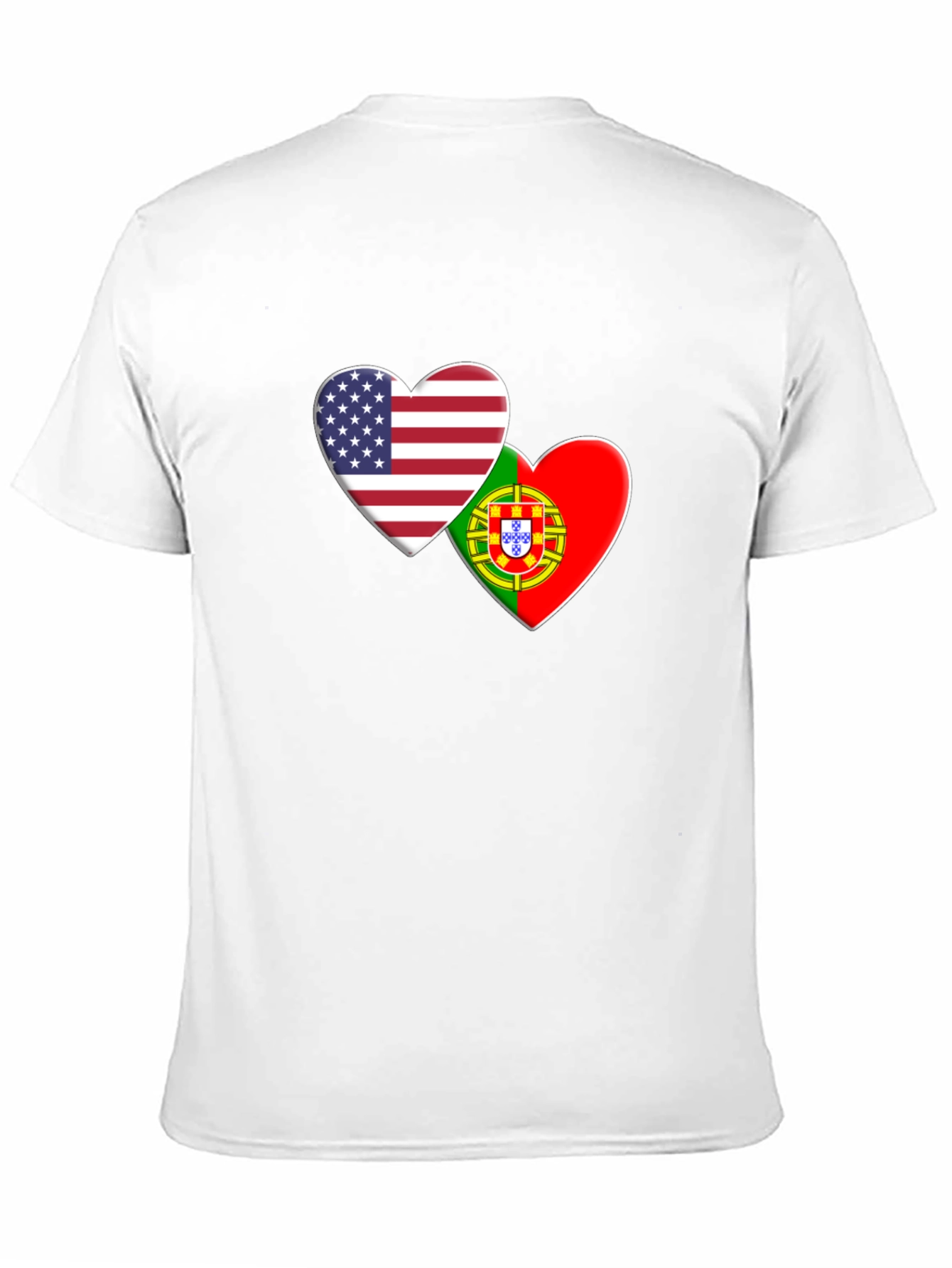 USA & Portugal Flag Heart T-Shirt