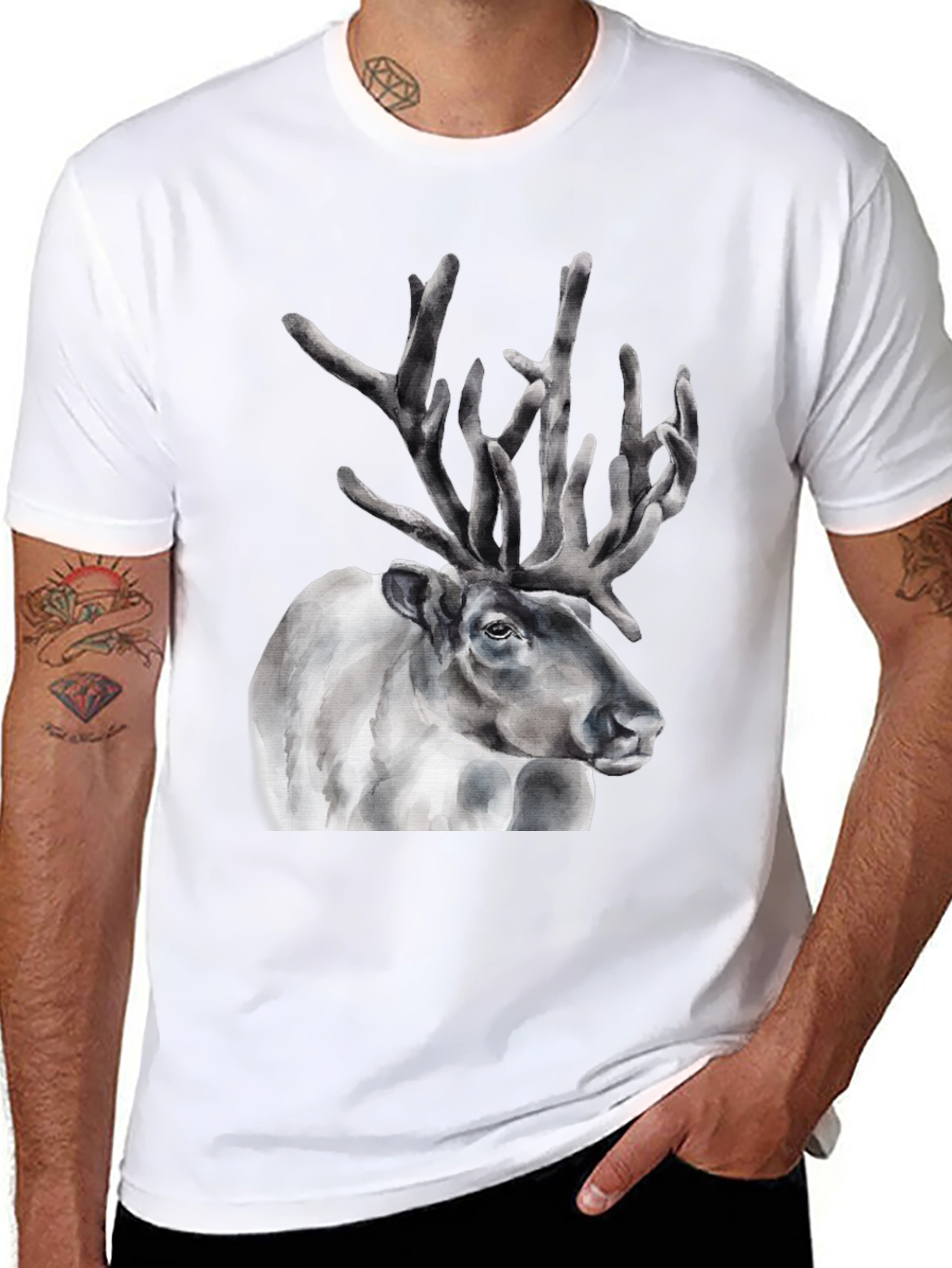 Reindeer Graphic Tee - Black T-Shirt