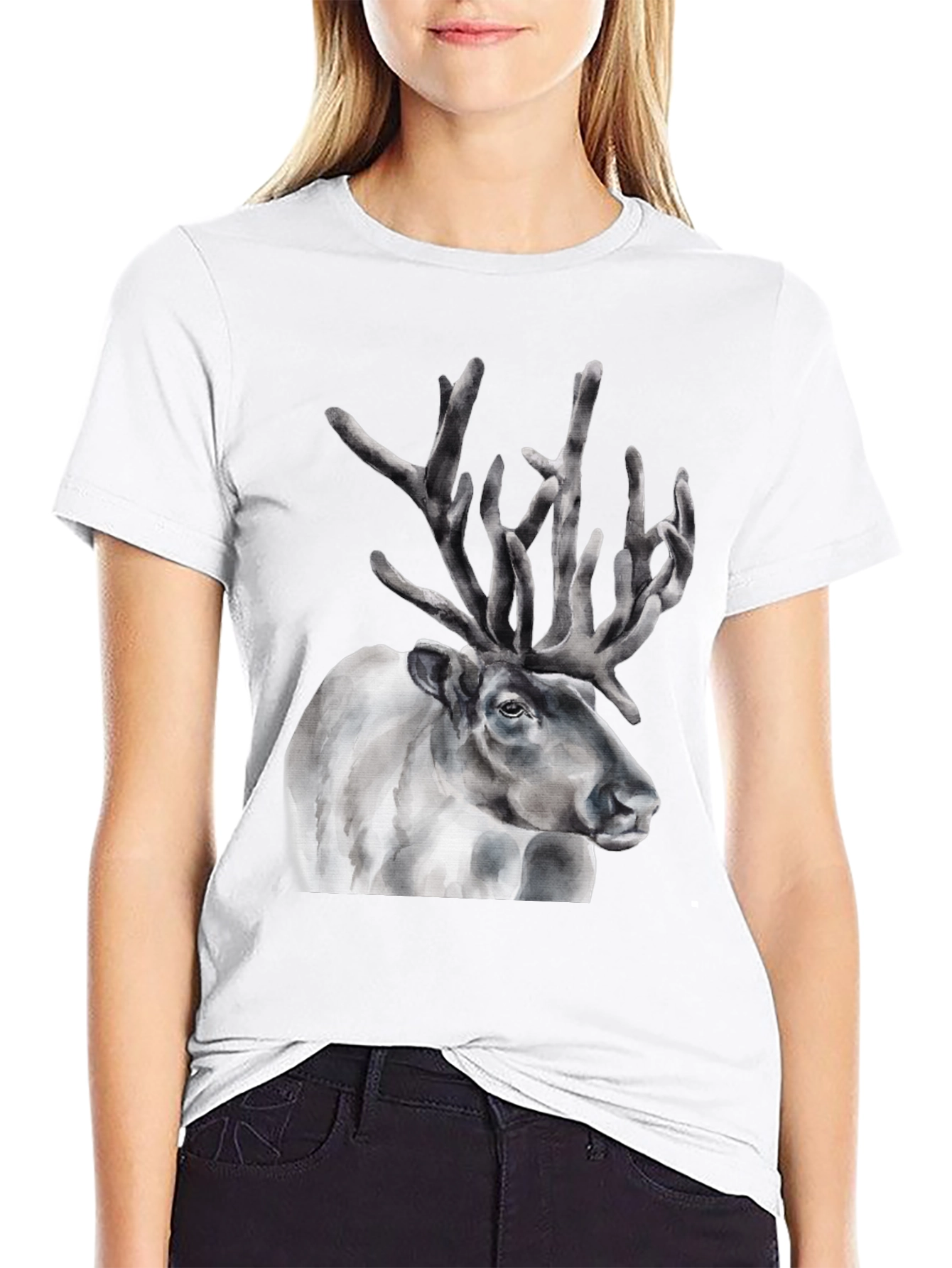 Reindeer Graphic Tee - Black T-Shirt