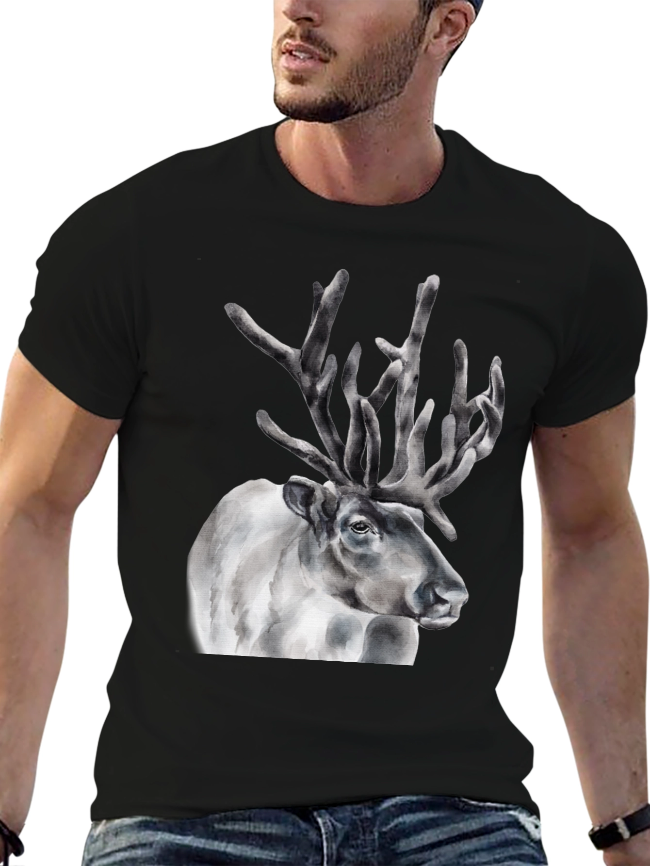 Reindeer Graphic Tee - Black T-Shirt