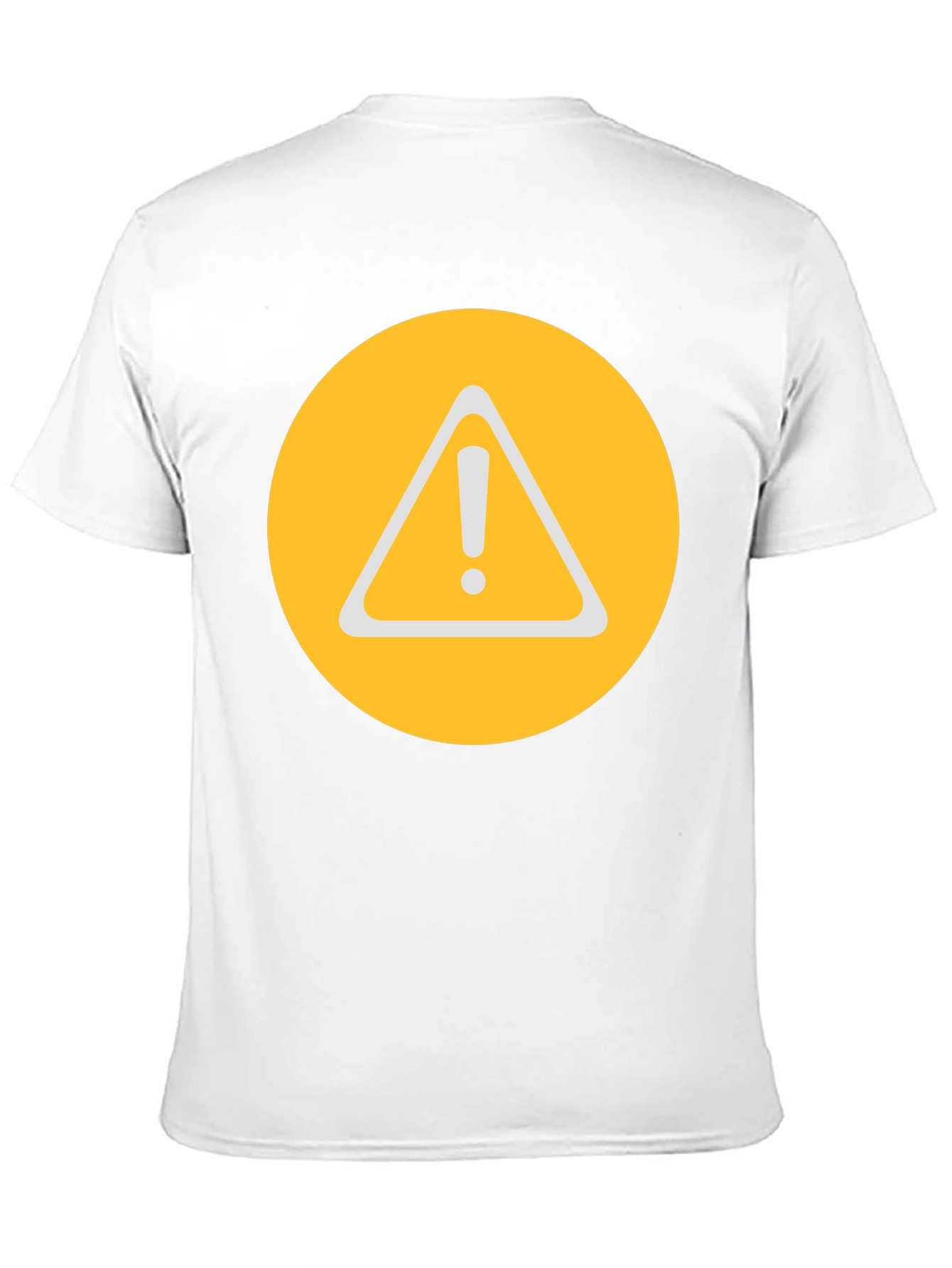 Warning Sign Graphic Tee - Round Yellow Alert T-Shirt