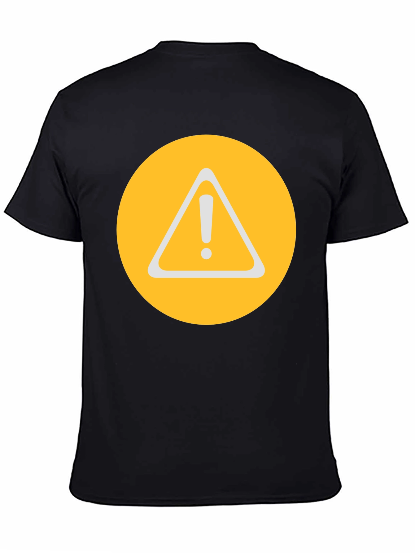 Warning Sign Graphic Tee - Round Yellow Alert T-Shirt