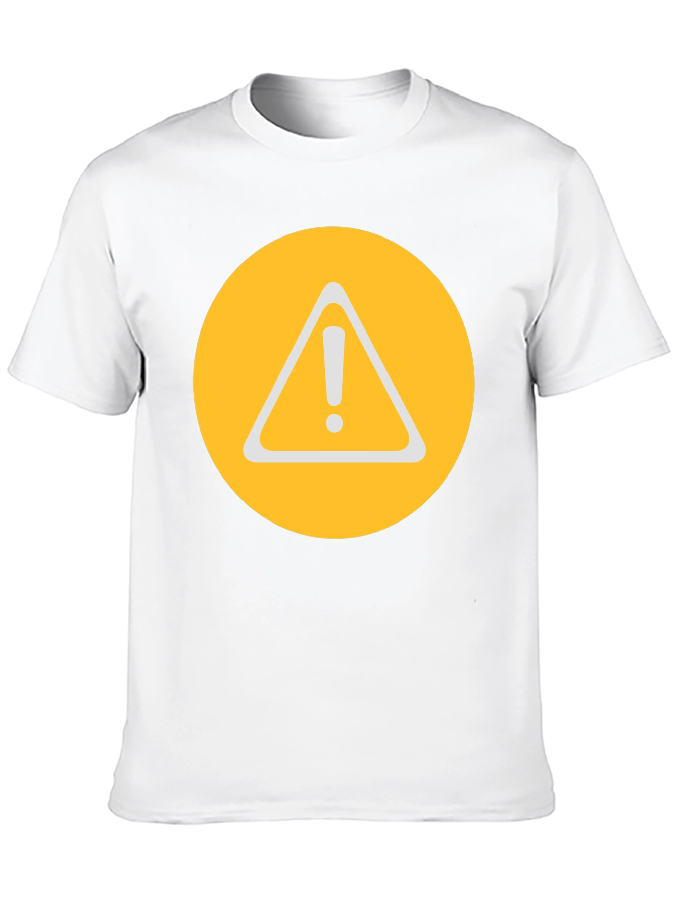 Warning Sign Graphic Tee - Round Yellow Alert T-Shirt