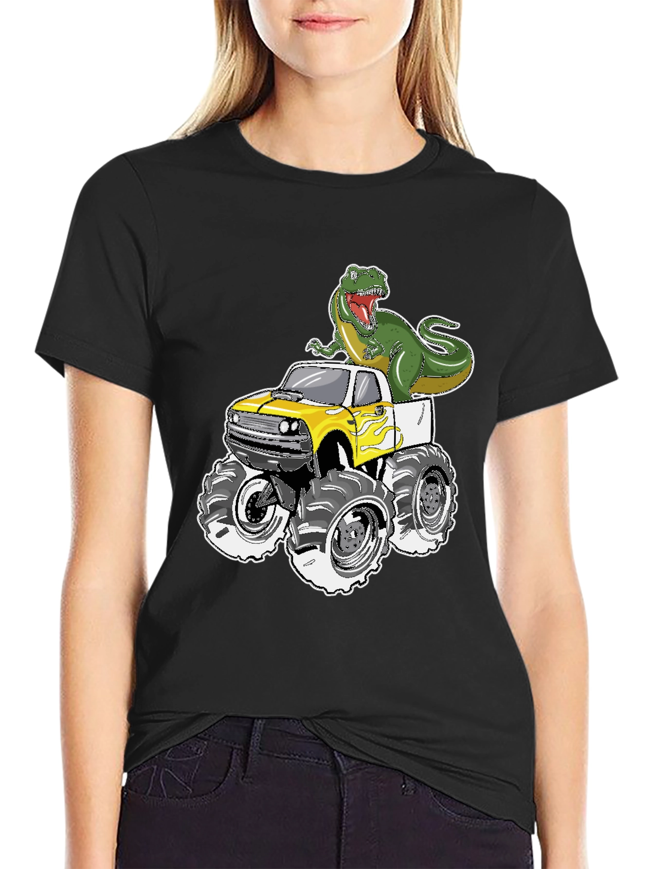 Dino Monster Truck T-Shirt - Roar into Fun!