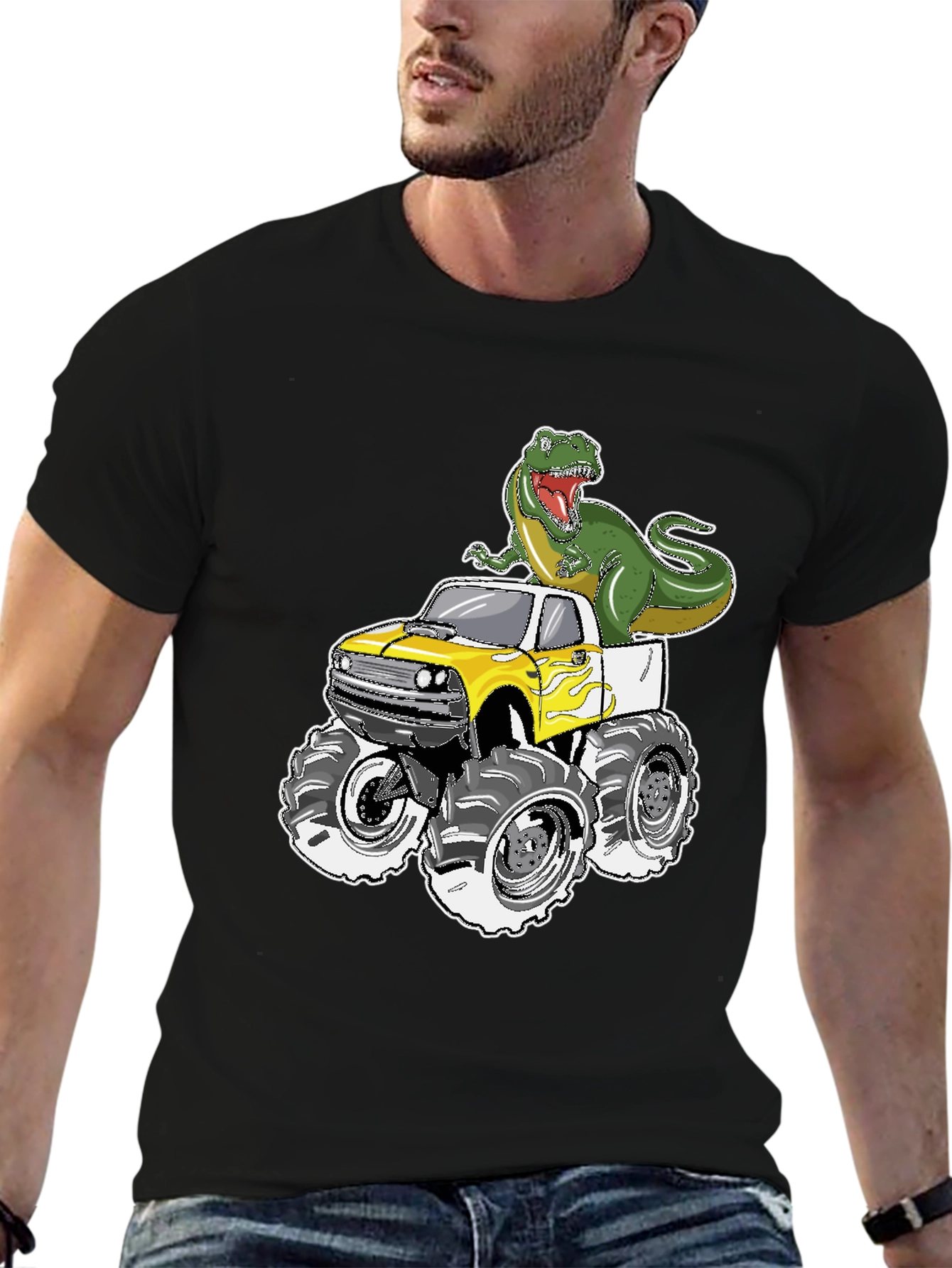Dino Monster Truck T-Shirt - Roar into Fun!