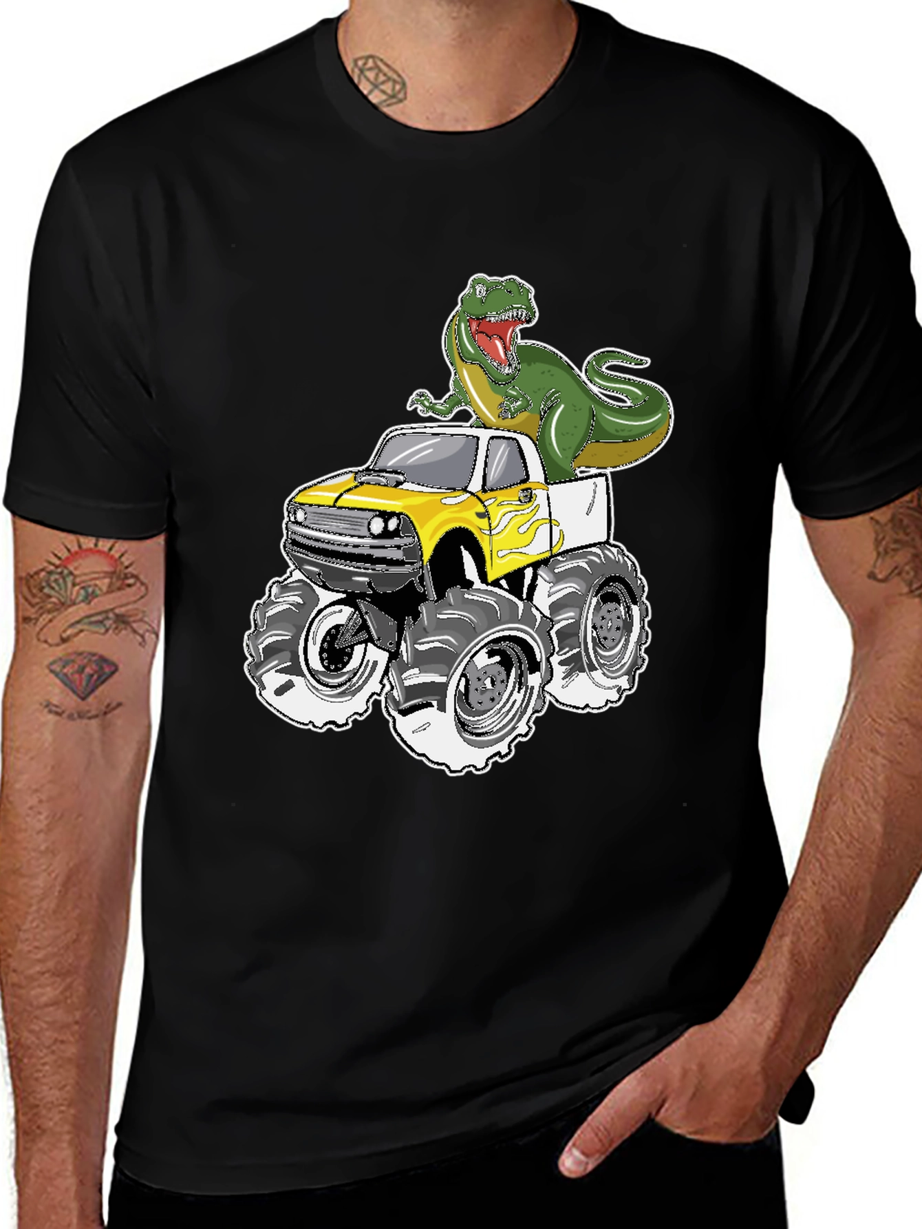 Dino Monster Truck T-Shirt - Roar into Fun!