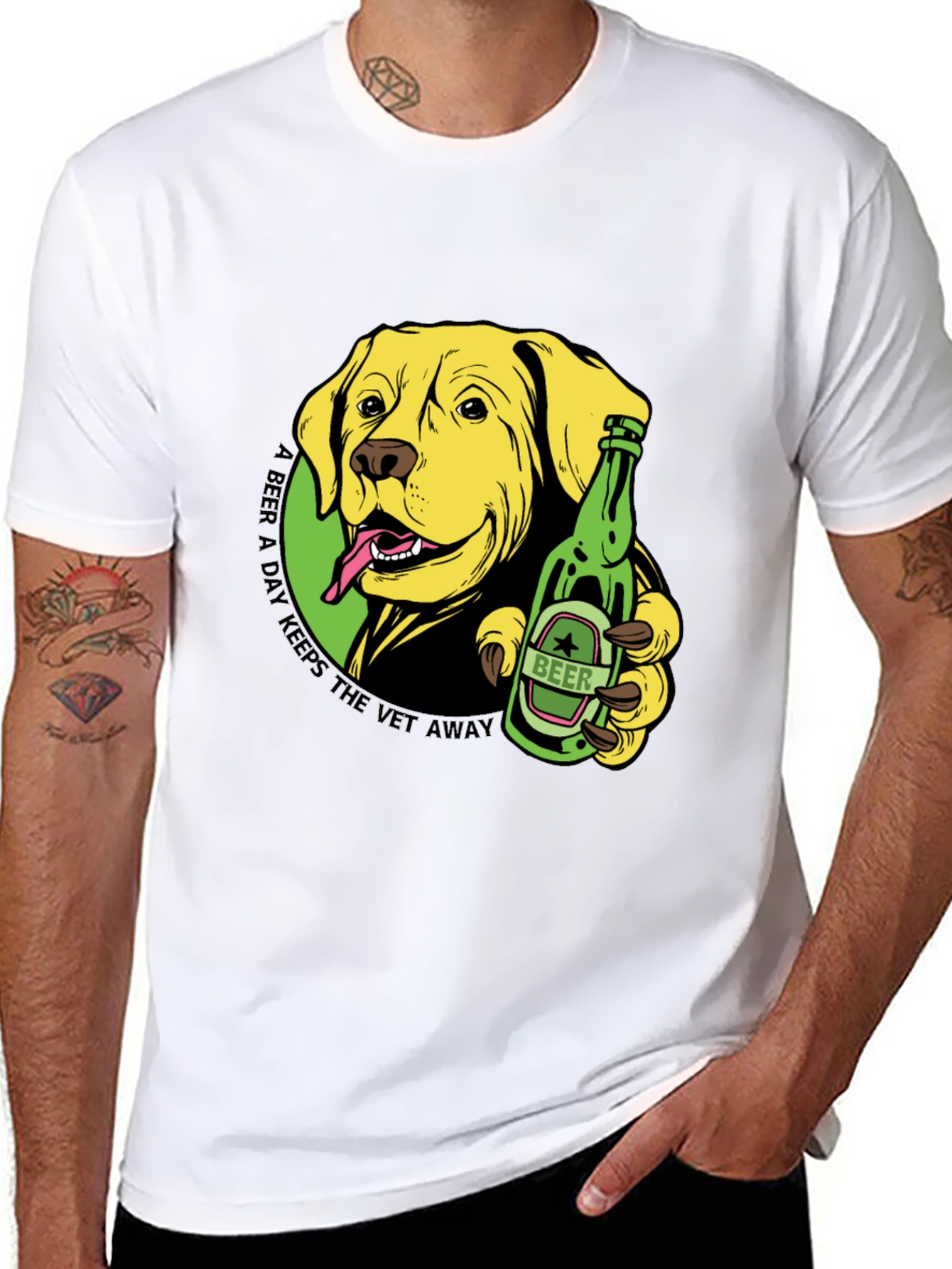 Dog Lovers Beer Graphic T-Shirt