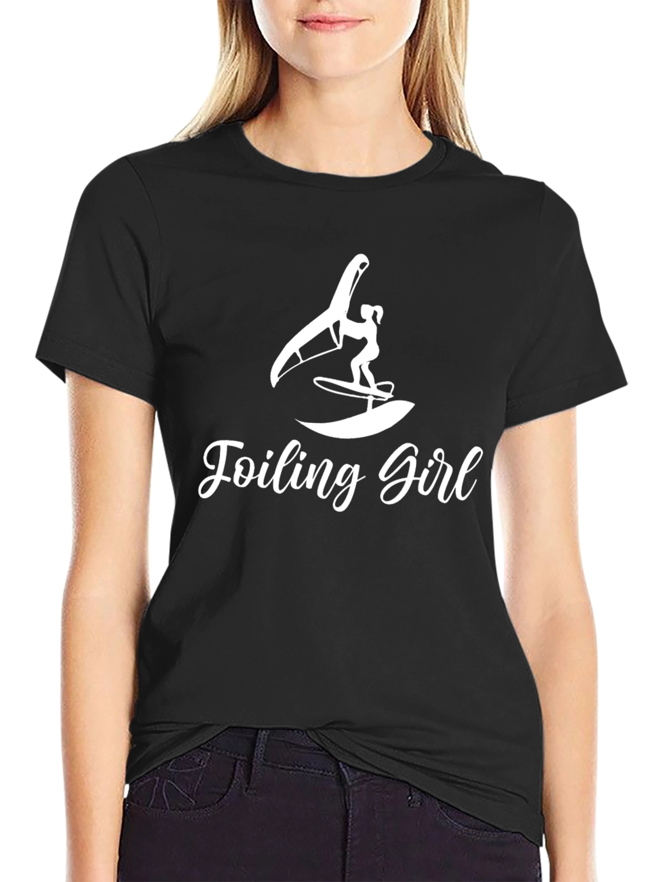 Foiling Girl Graphic Tee - Windsurfing T-Shirt
