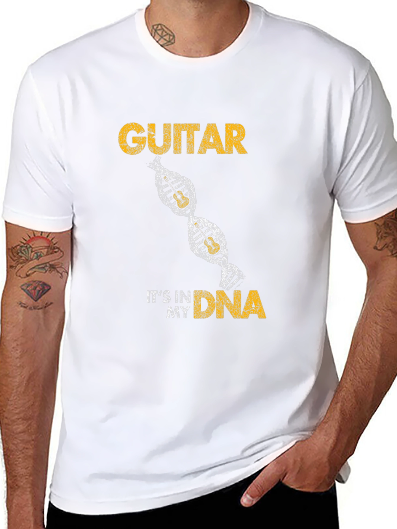 Guitar DNA Graphic Tee - Music Lover T-Shirt
