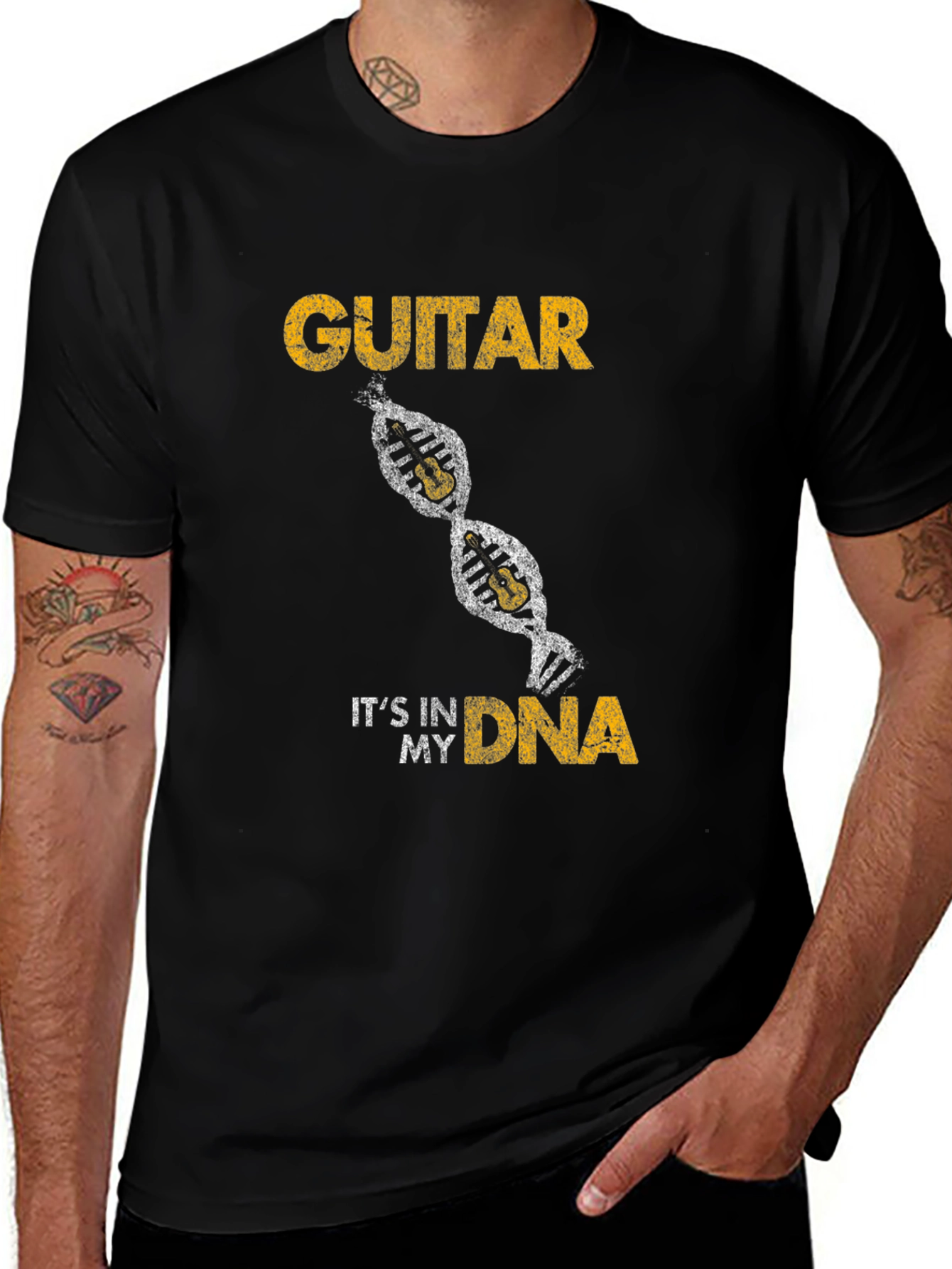 Guitar DNA Graphic Tee - Music Lover T-Shirt