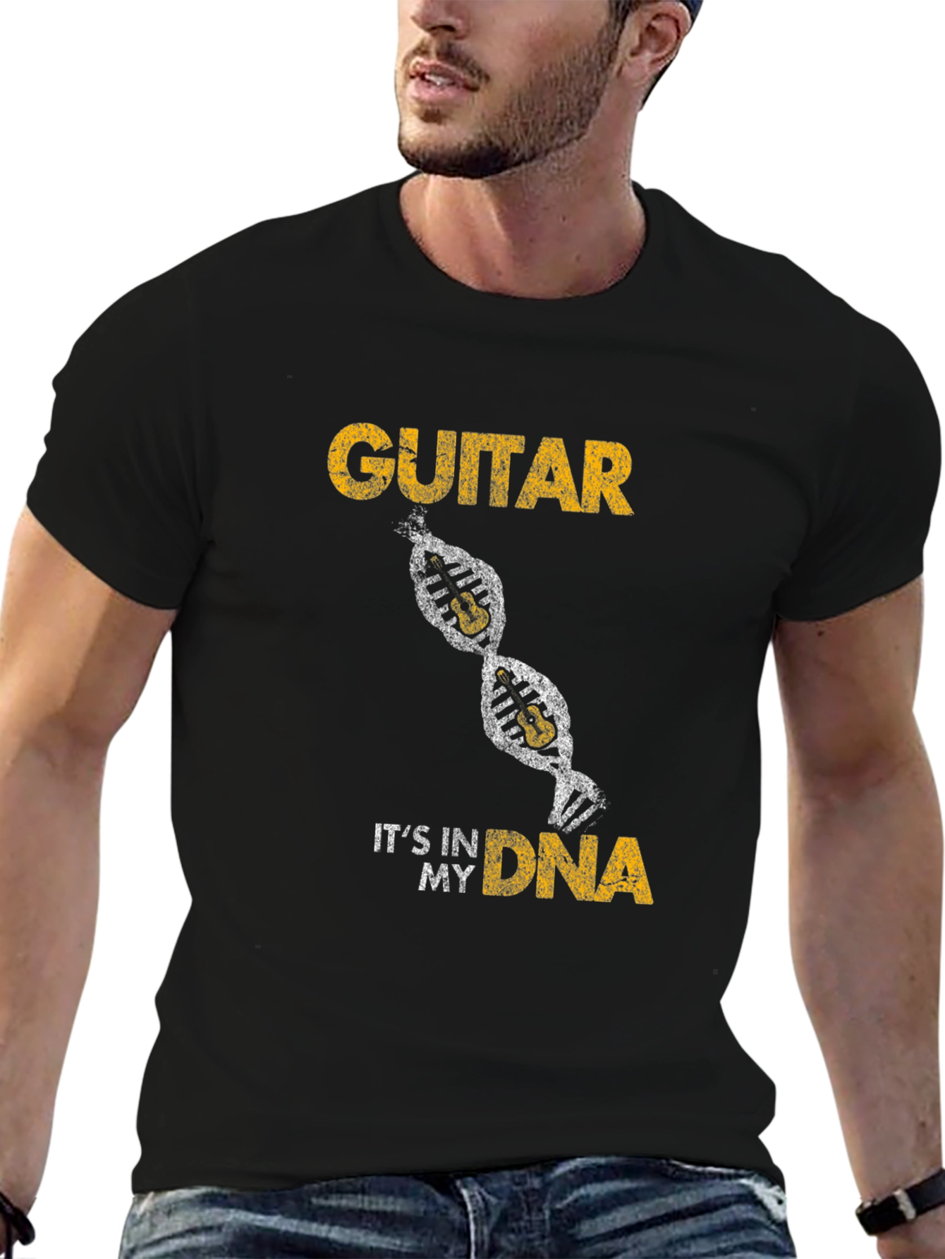 Guitar DNA Graphic Tee - Music Lover T-Shirt