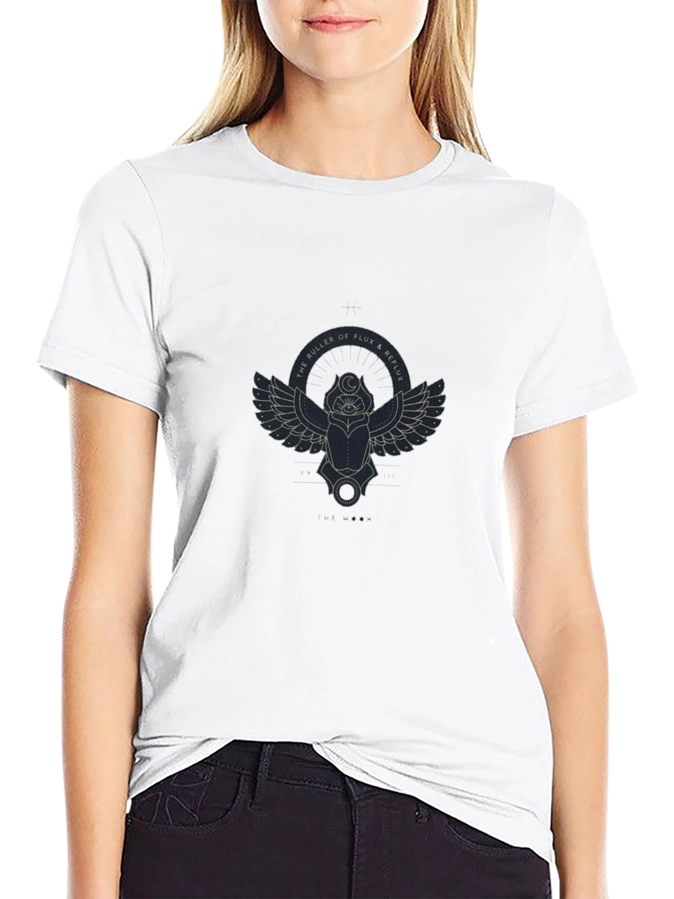 Mens Black T-Shirt with Scarab Graphic