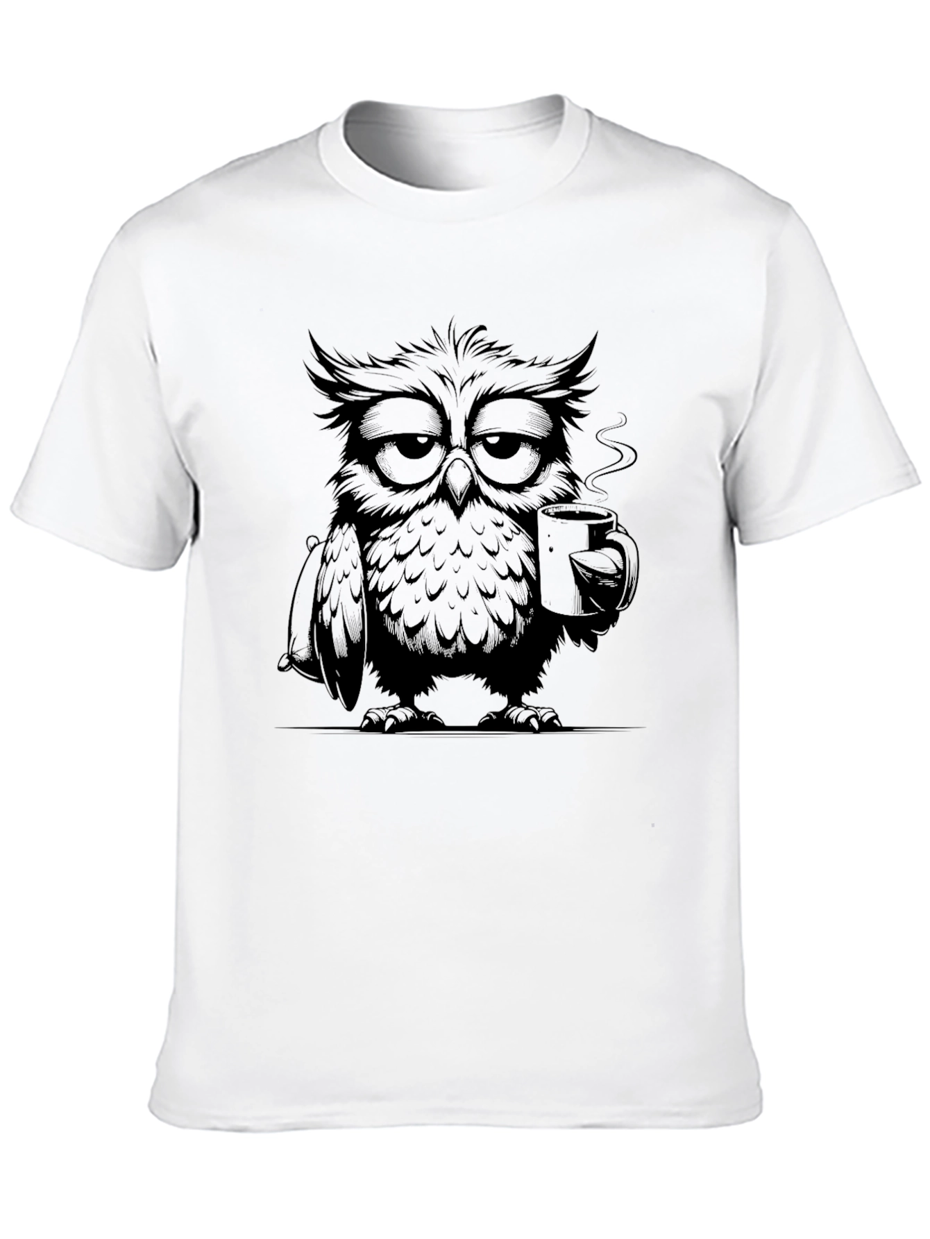 Sleepy Owl Coffee T-Shirt - Black Graphic Tee