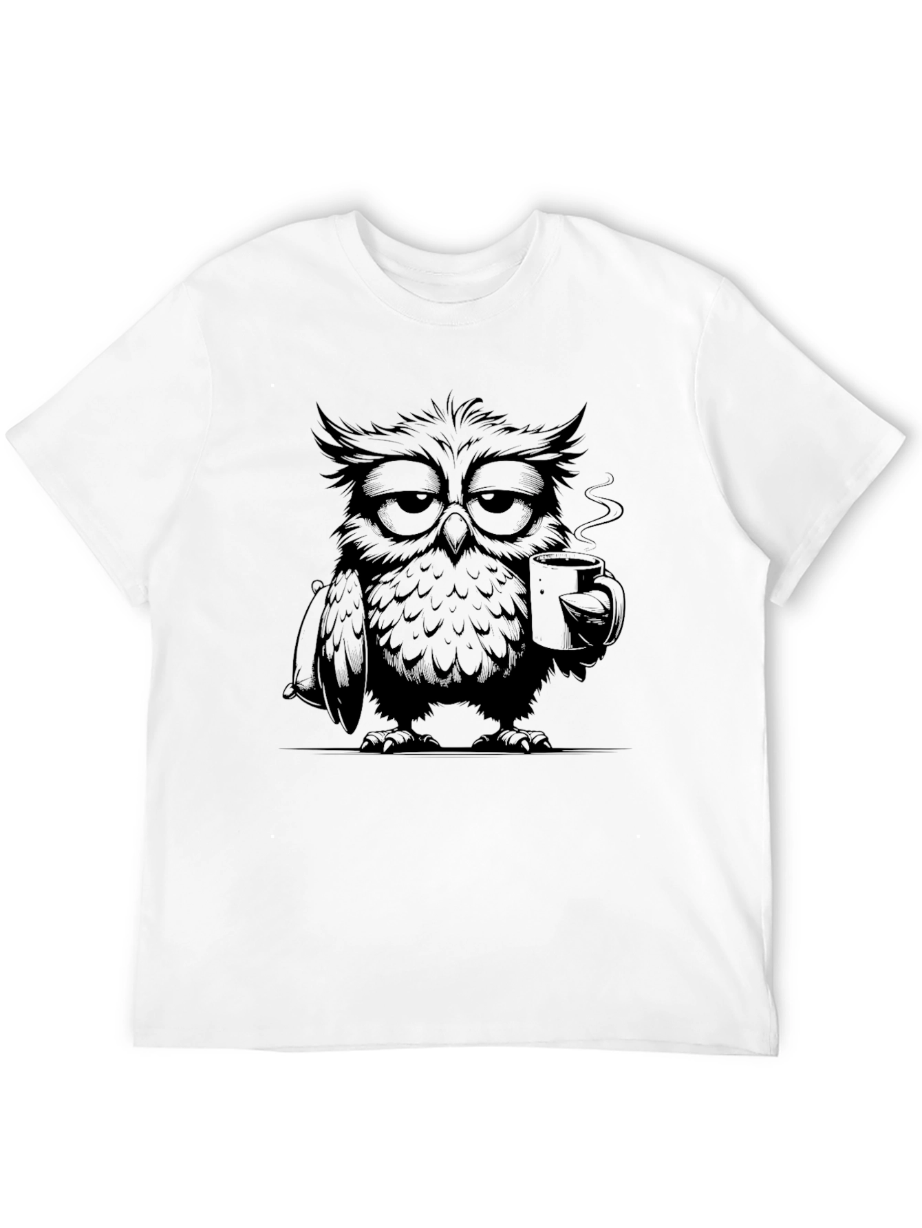 Sleepy Owl Coffee T-Shirt - Black Graphic Tee
