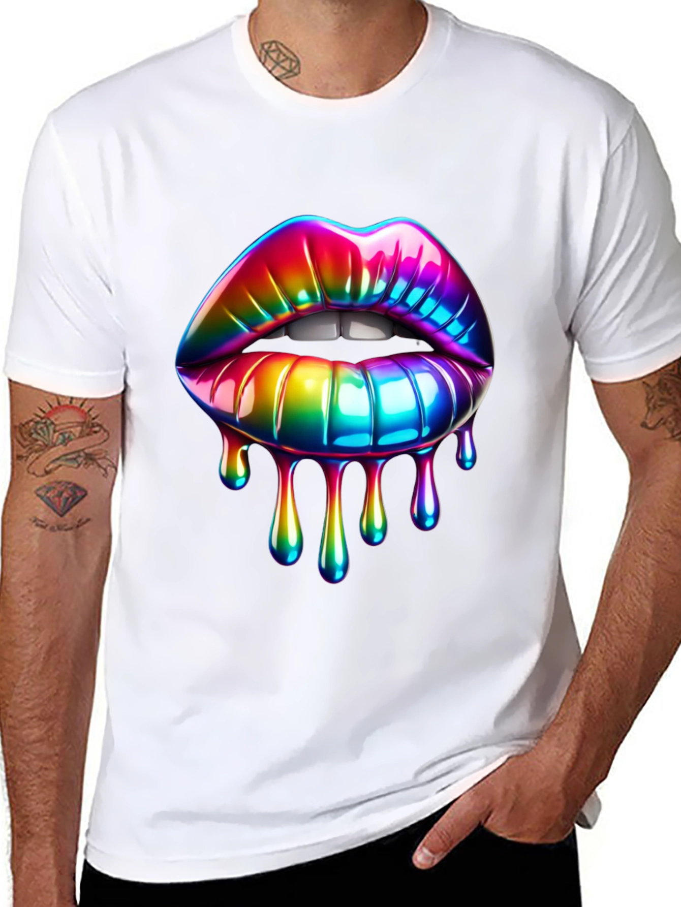 Rainbow Lips Graphic T-Shirt