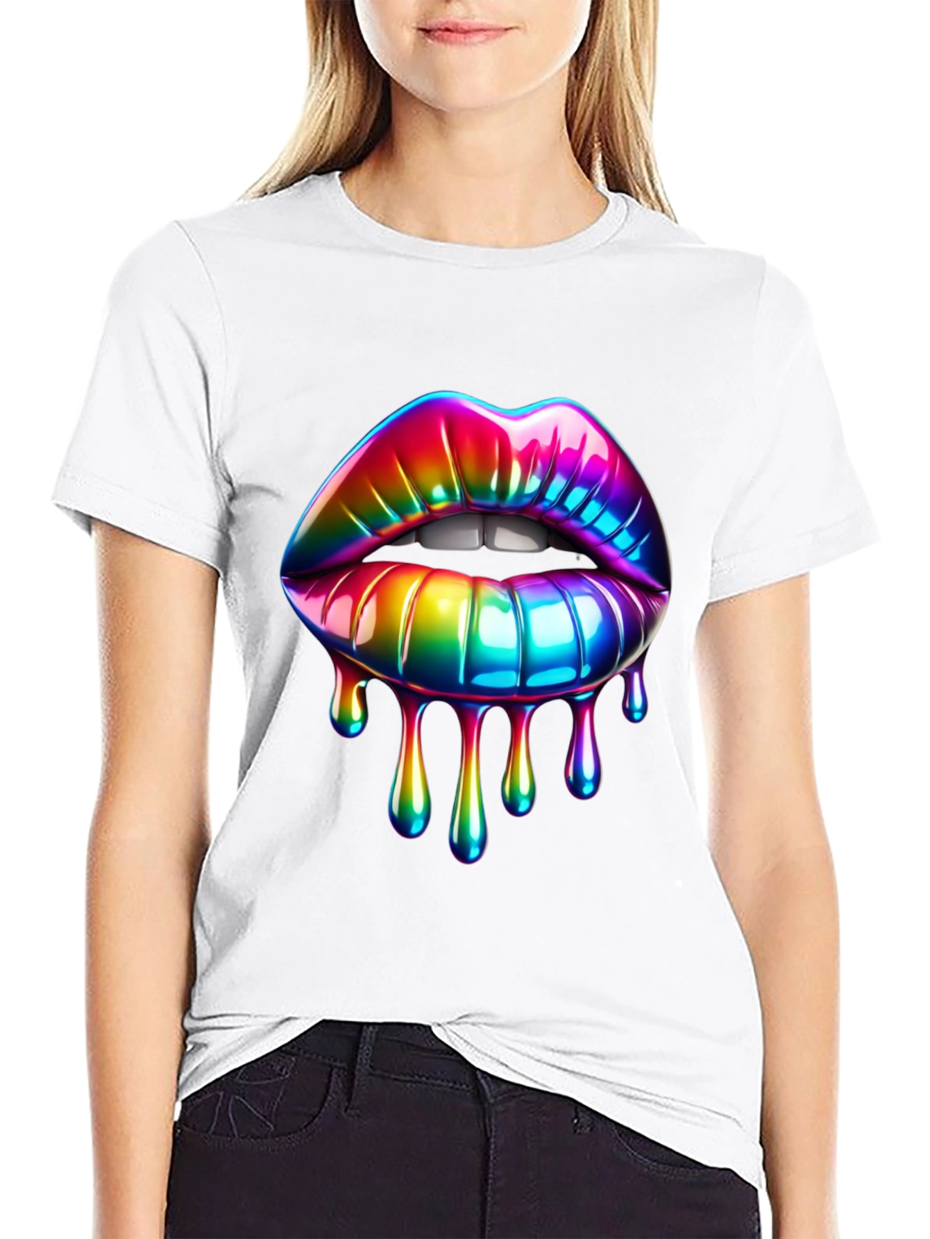 Rainbow Lips Graphic T-Shirt