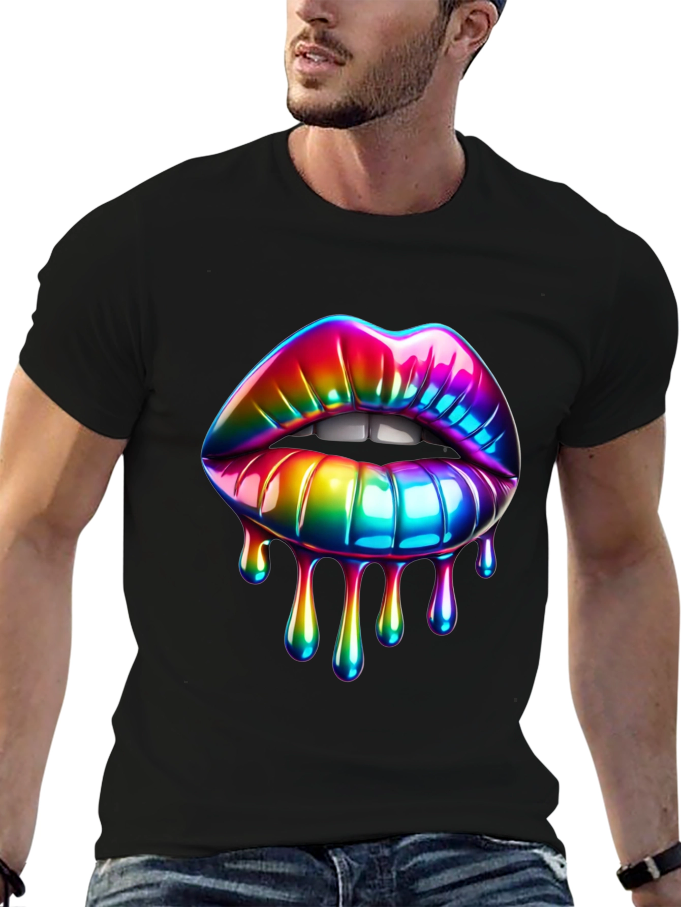 Rainbow Lips Graphic T-Shirt