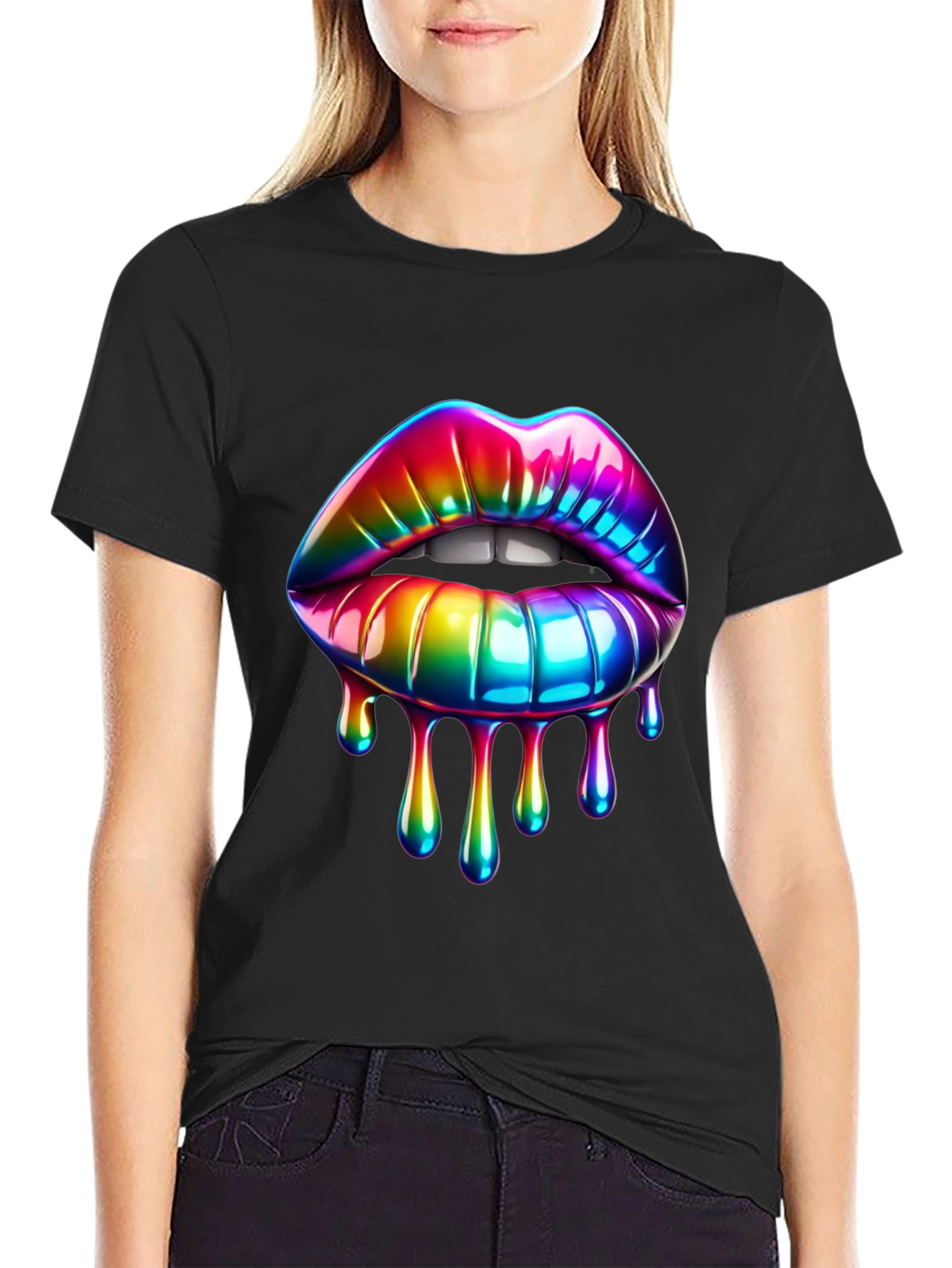Rainbow Lips Graphic T-Shirt