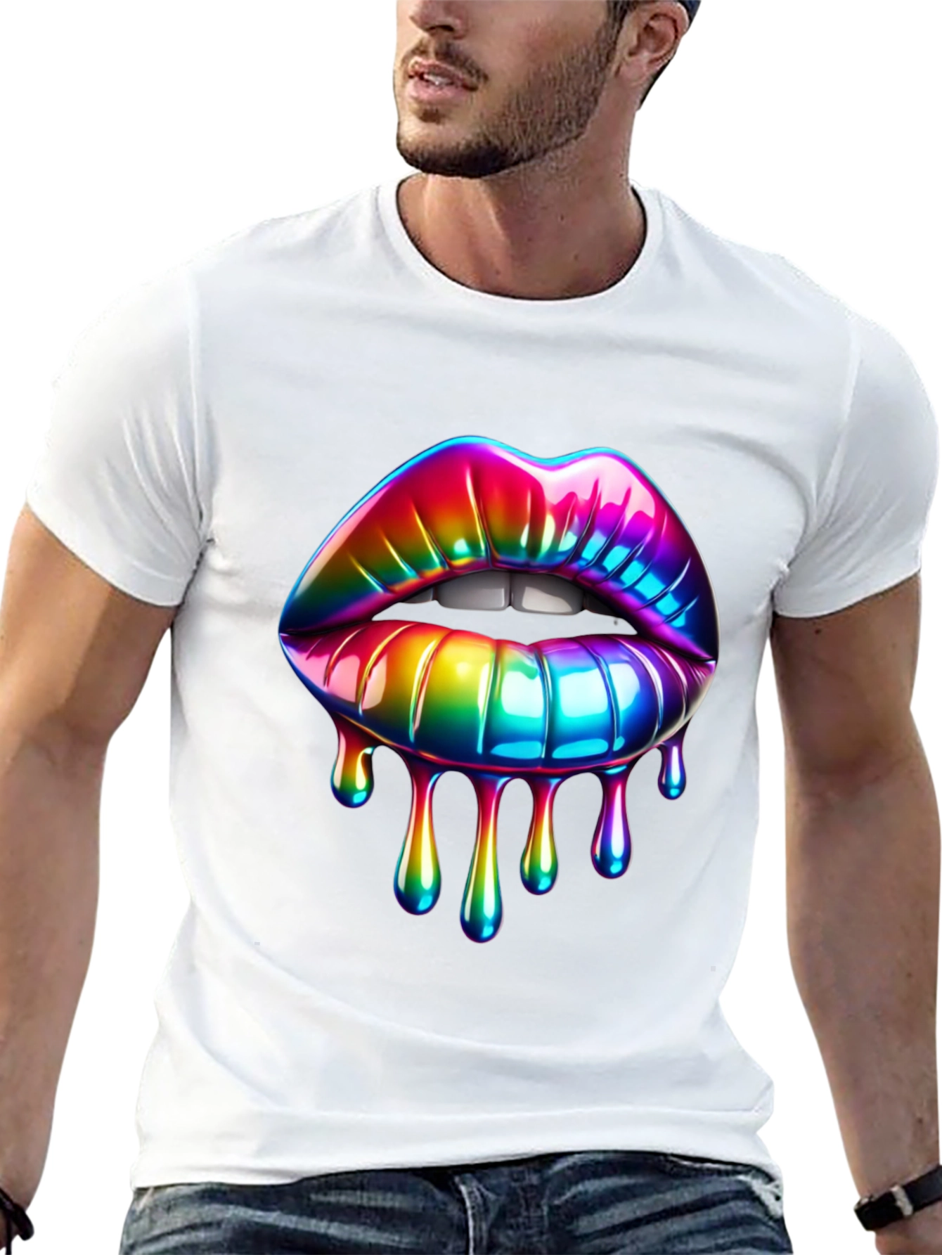 Rainbow Lips Graphic T-Shirt