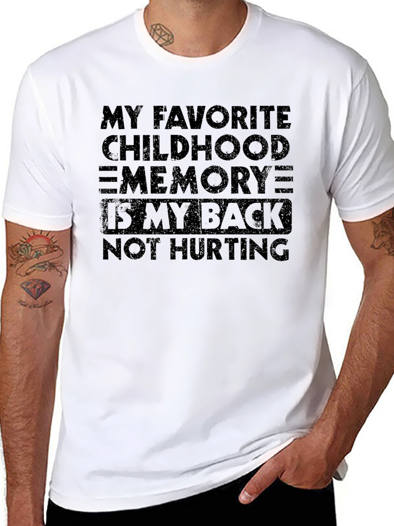 Funny Back Pain Childhood Memory Graphic T-Shirt