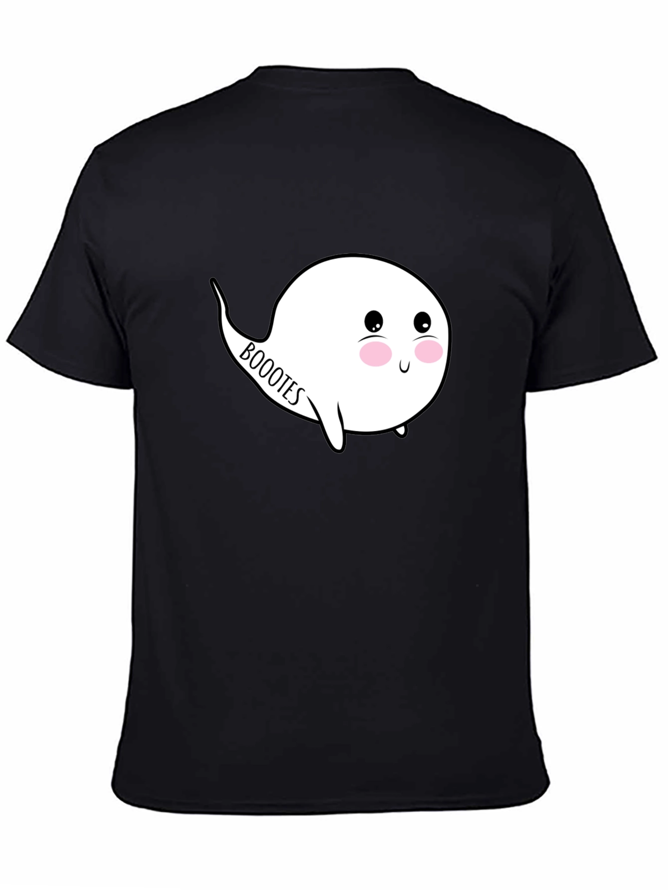 Cute Ghost Booootes Black T-Shirt