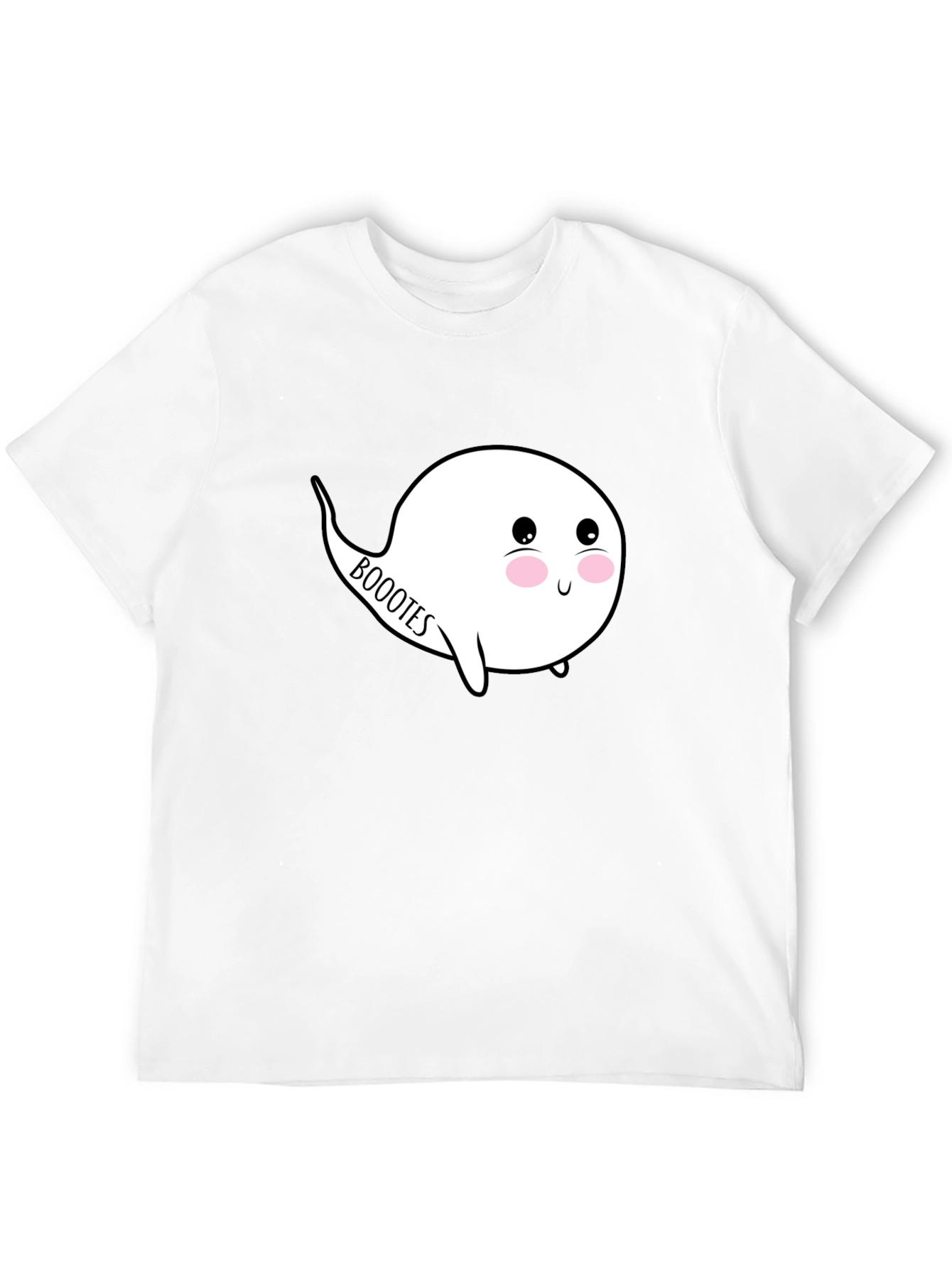 Cute Ghost Booootes Black T-Shirt