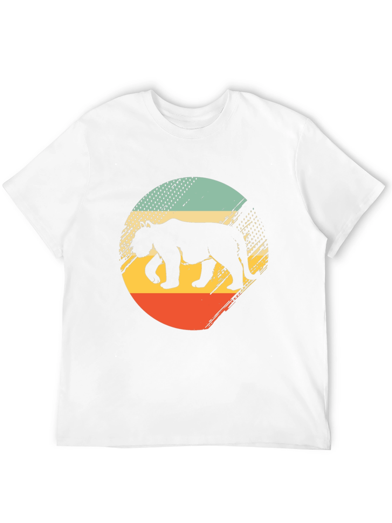 Retro Bear Graphic Tee - Black Cotton Blend Shirt