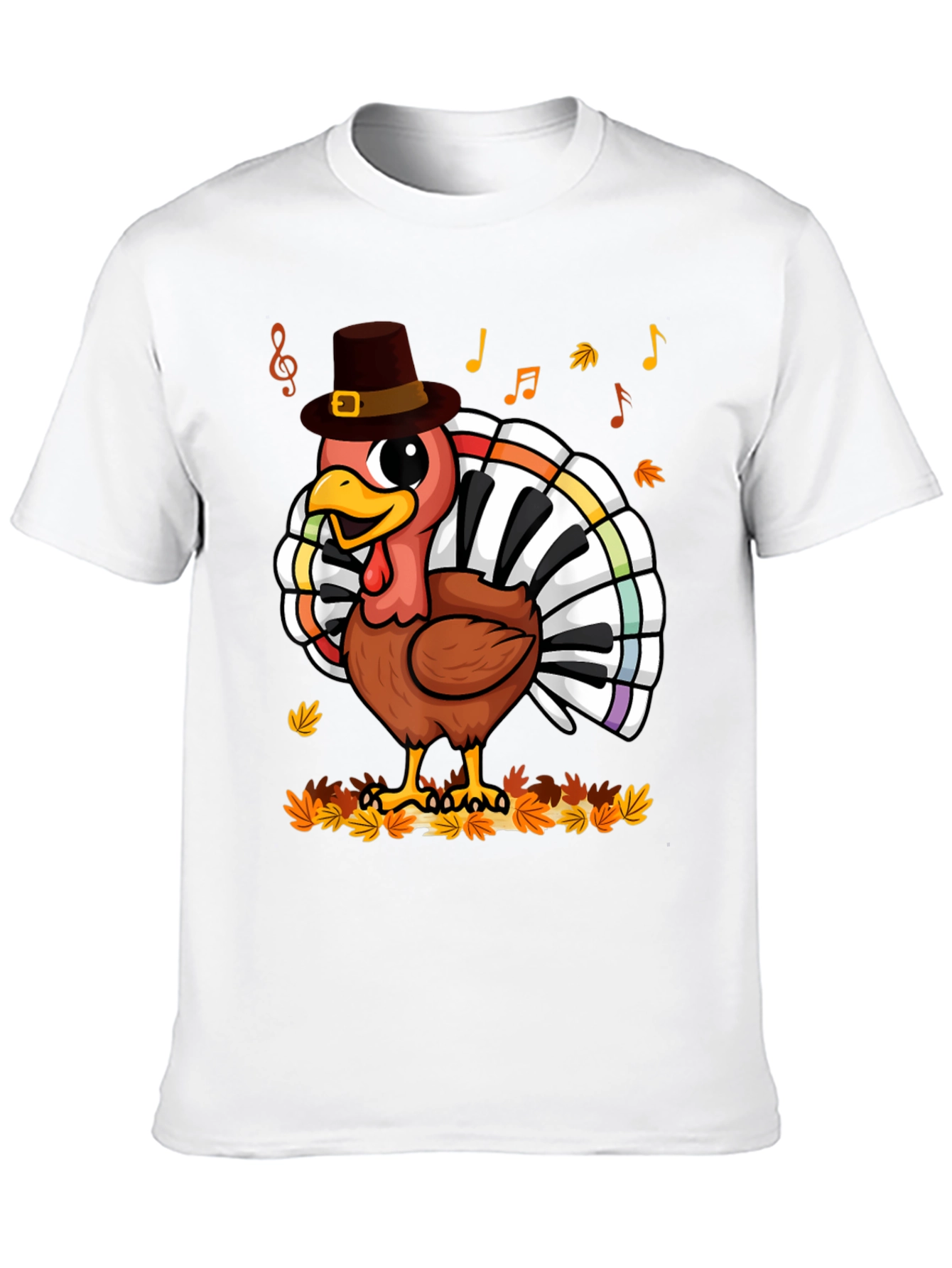 Thanksgiving Turkey Piano Keyboard T-Shirt