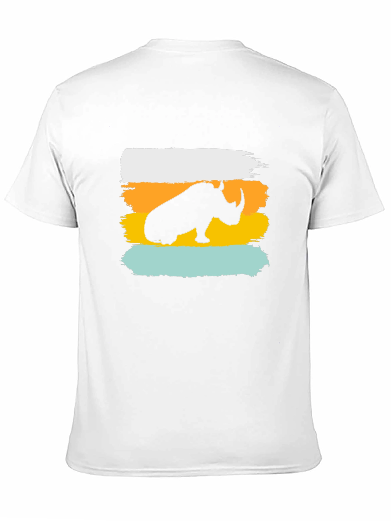 Rhino Silhouette Mens Graphic Tee - Black