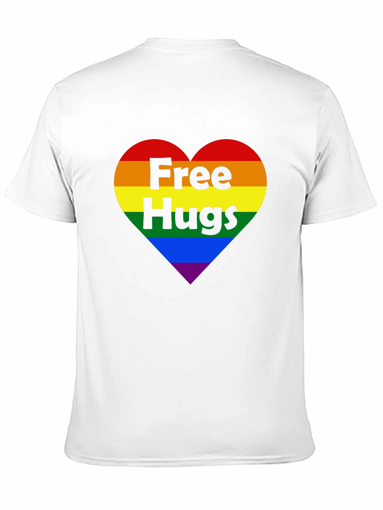 Free Hugs LGBT Pride Rainbow Heart T-Shirt