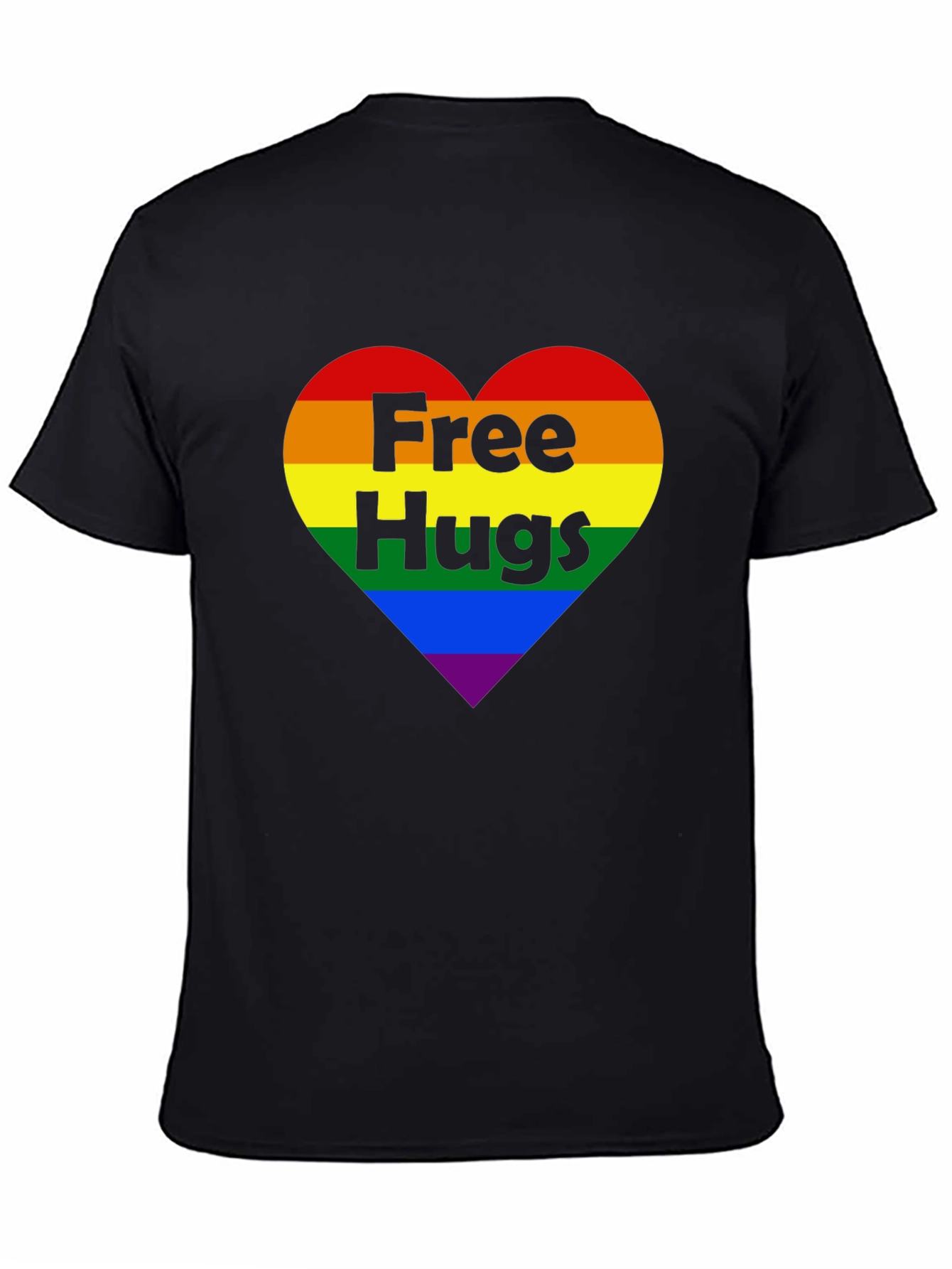 Free Hugs LGBT Pride Rainbow Heart T-Shirt