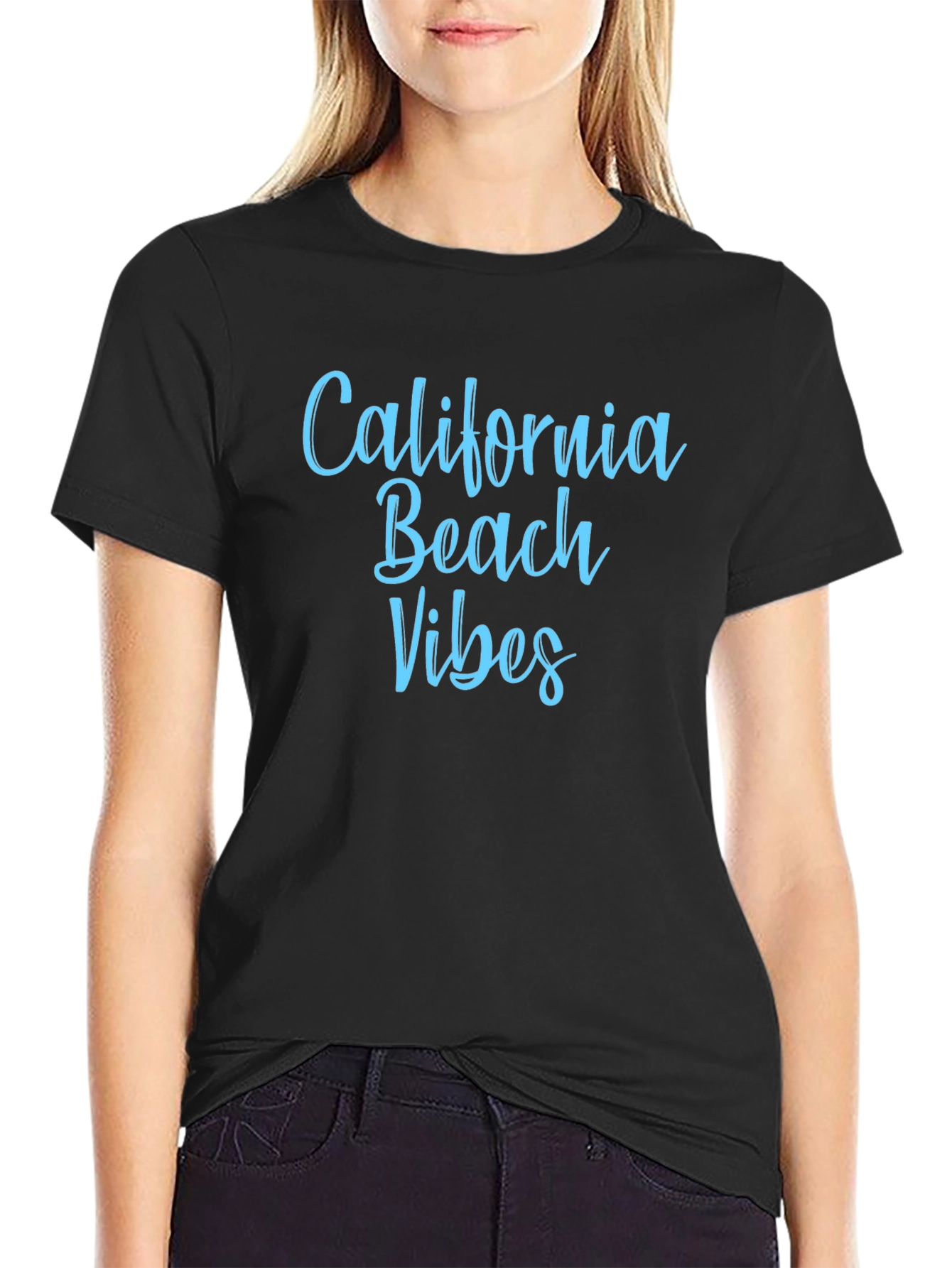 California Beach Vibes Black T-Shirt