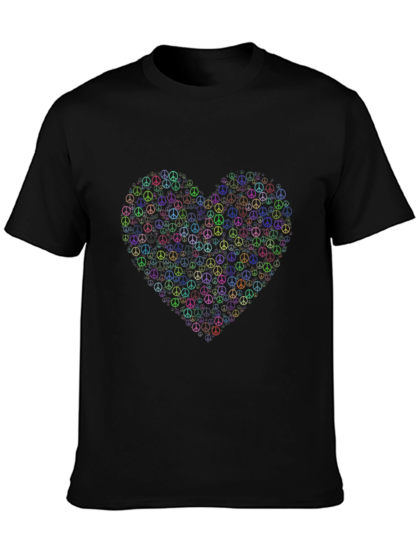 Peace Sign Heart Black Graphic Tee