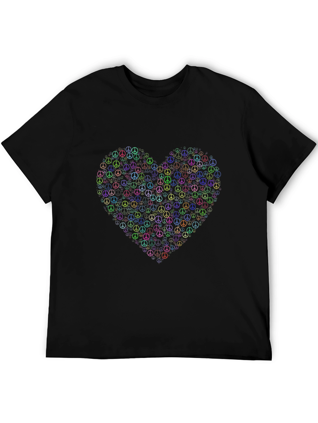 Peace Sign Heart Black Graphic Tee
