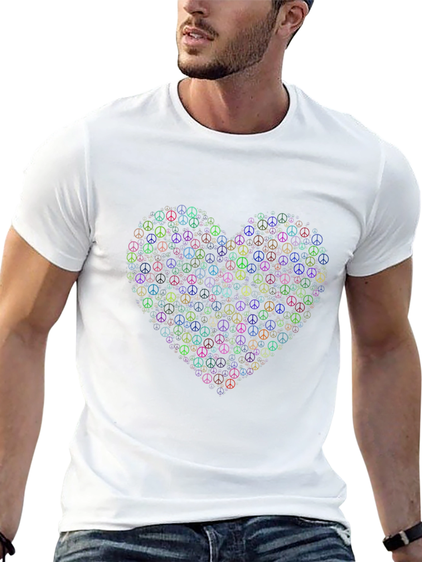 Peace Sign Heart Black Graphic Tee