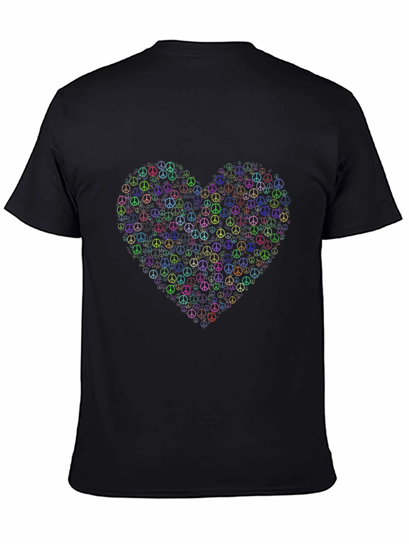 Peace Sign Heart Black Graphic Tee