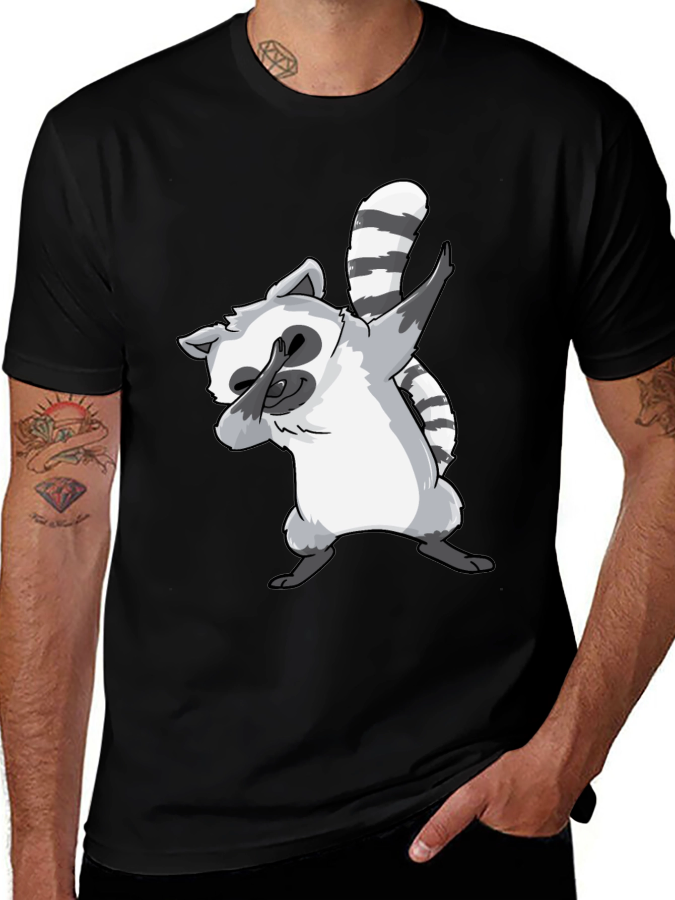 Dabbing Raccoon Graphic Tee - Cool & Fun Design