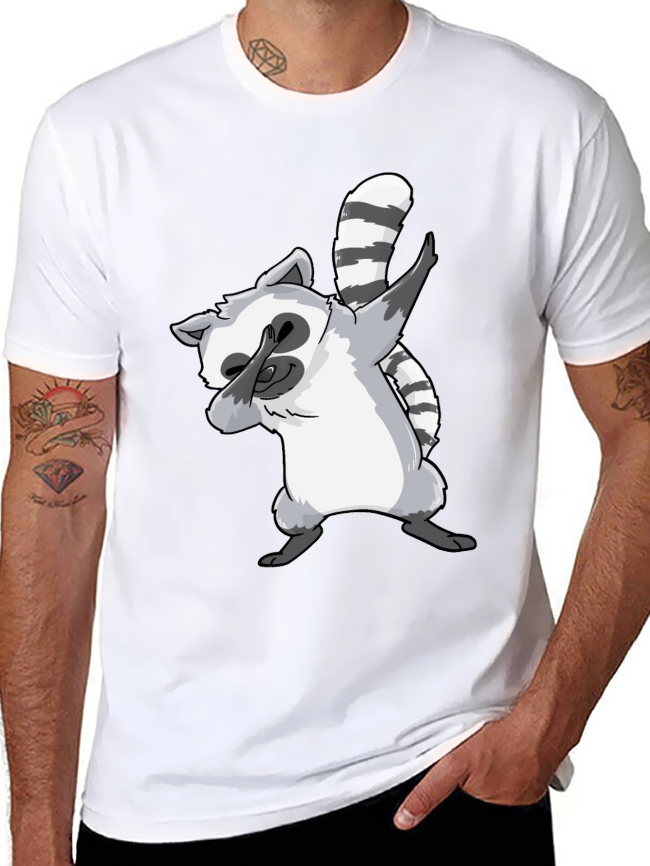 Dabbing Raccoon Graphic Tee - Cool & Fun Design