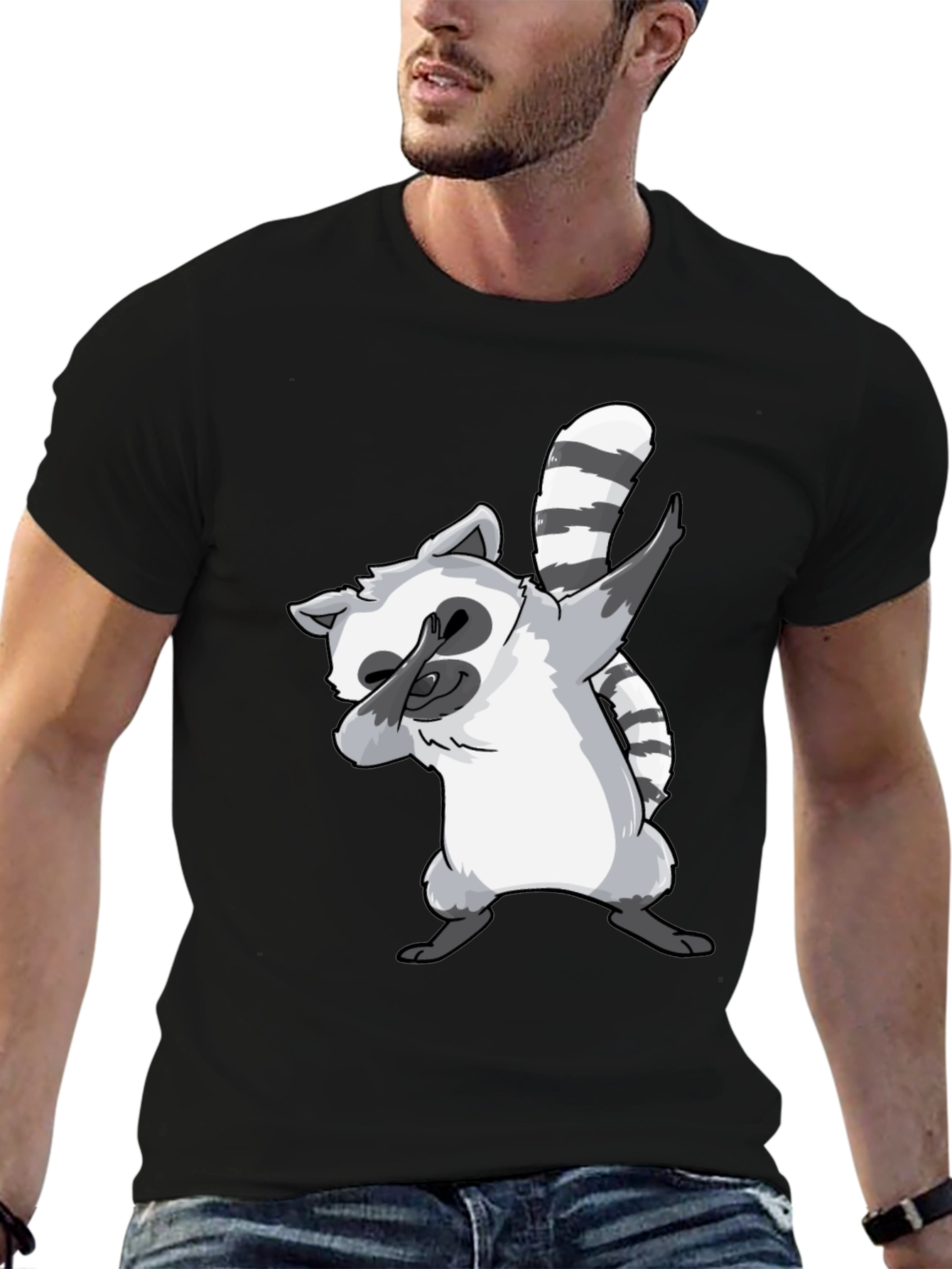 Dabbing Raccoon Graphic Tee - Cool & Fun Design