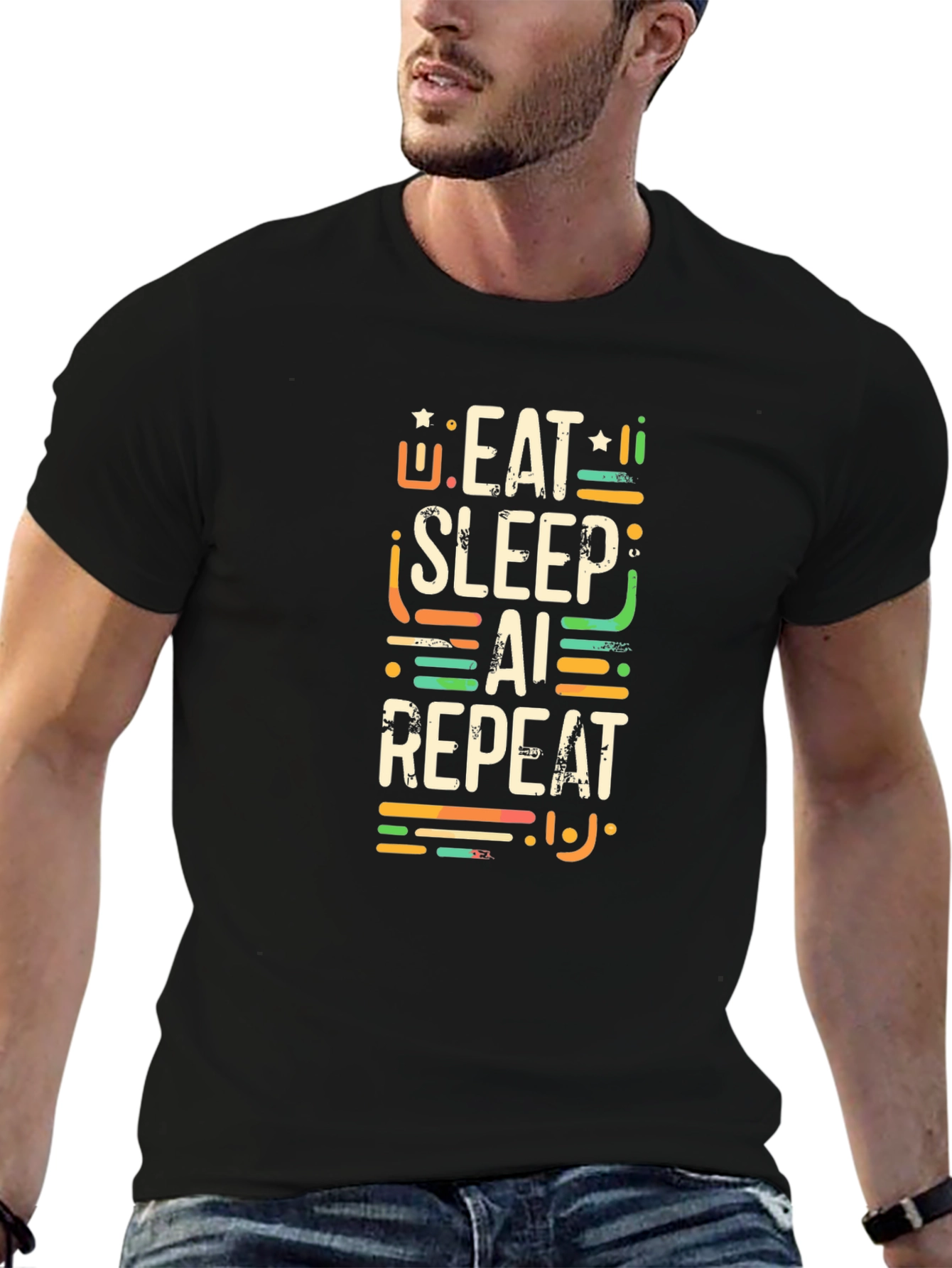 Eat Sleep AI Repeat Black T-Shirt
