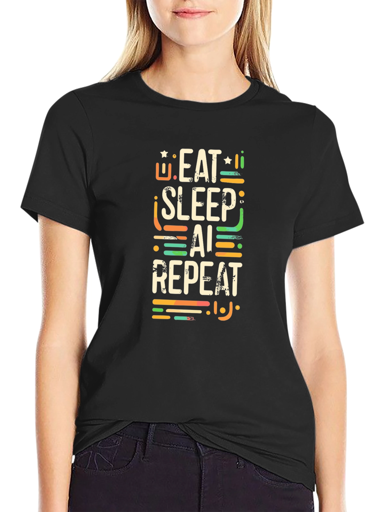 Eat Sleep AI Repeat Black T-Shirt