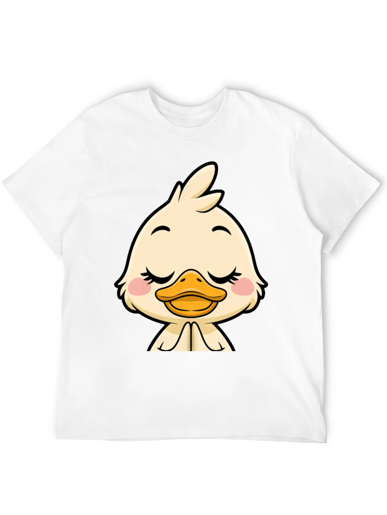 Cute Duck Graphic Black T-Shirt